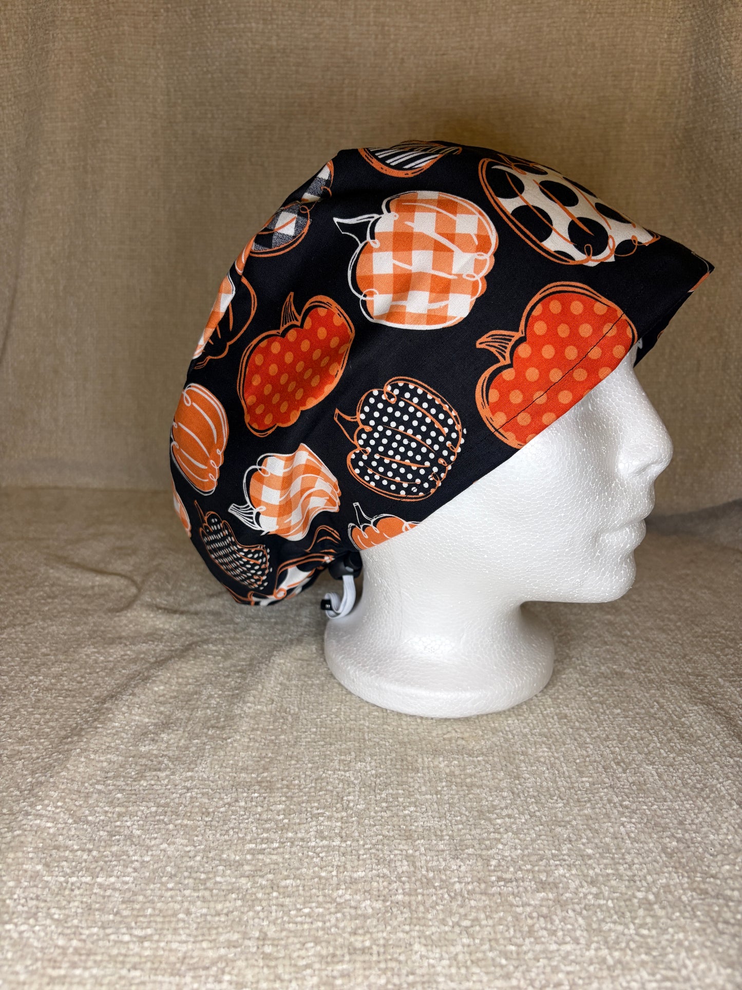 Patchwork Pumpkin Patch Euro Scrub Cap | Fall Halloween Print