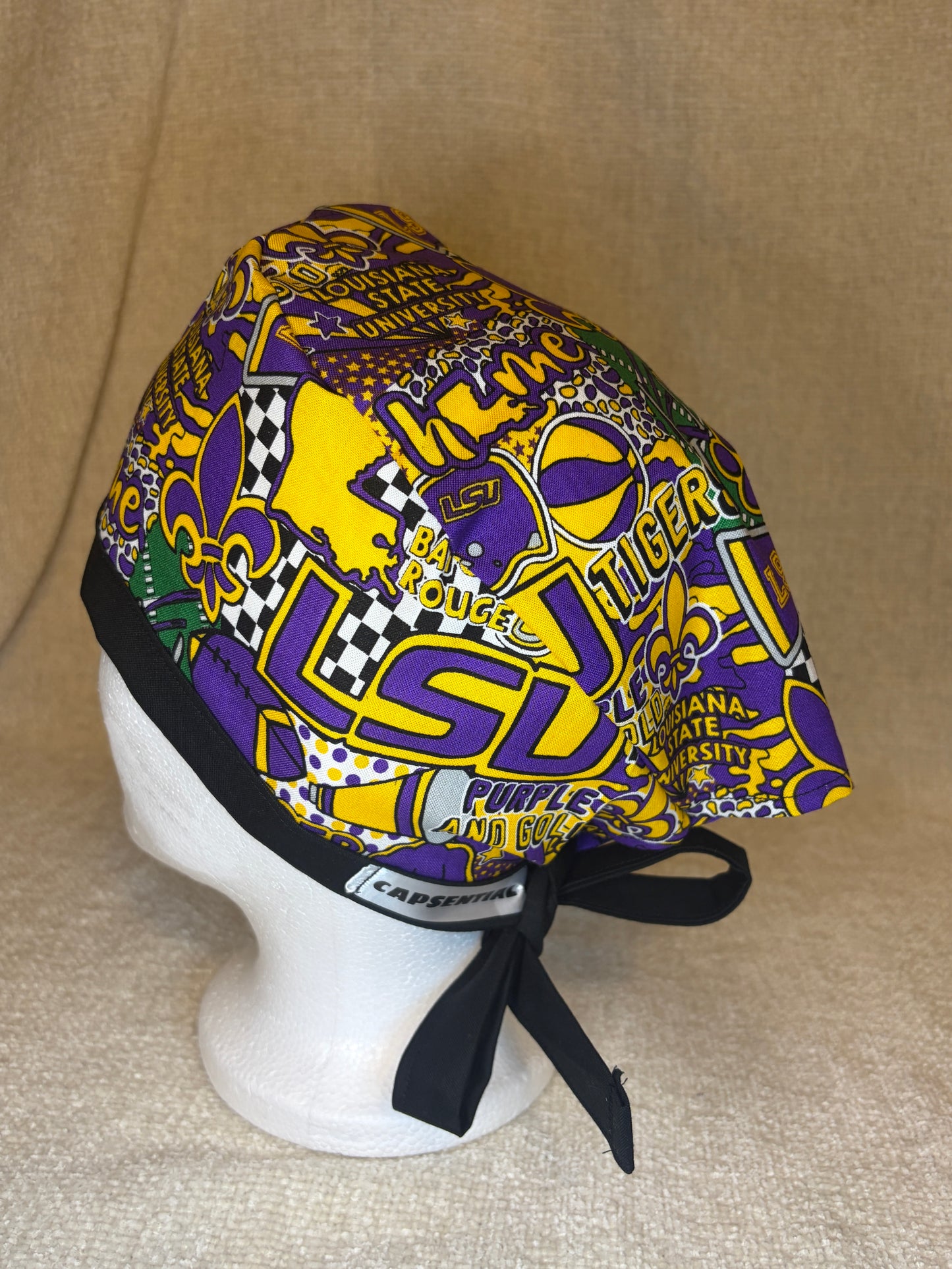 Purple & Gold Pride Scrub Cap – Tie-Back Style | Capsential