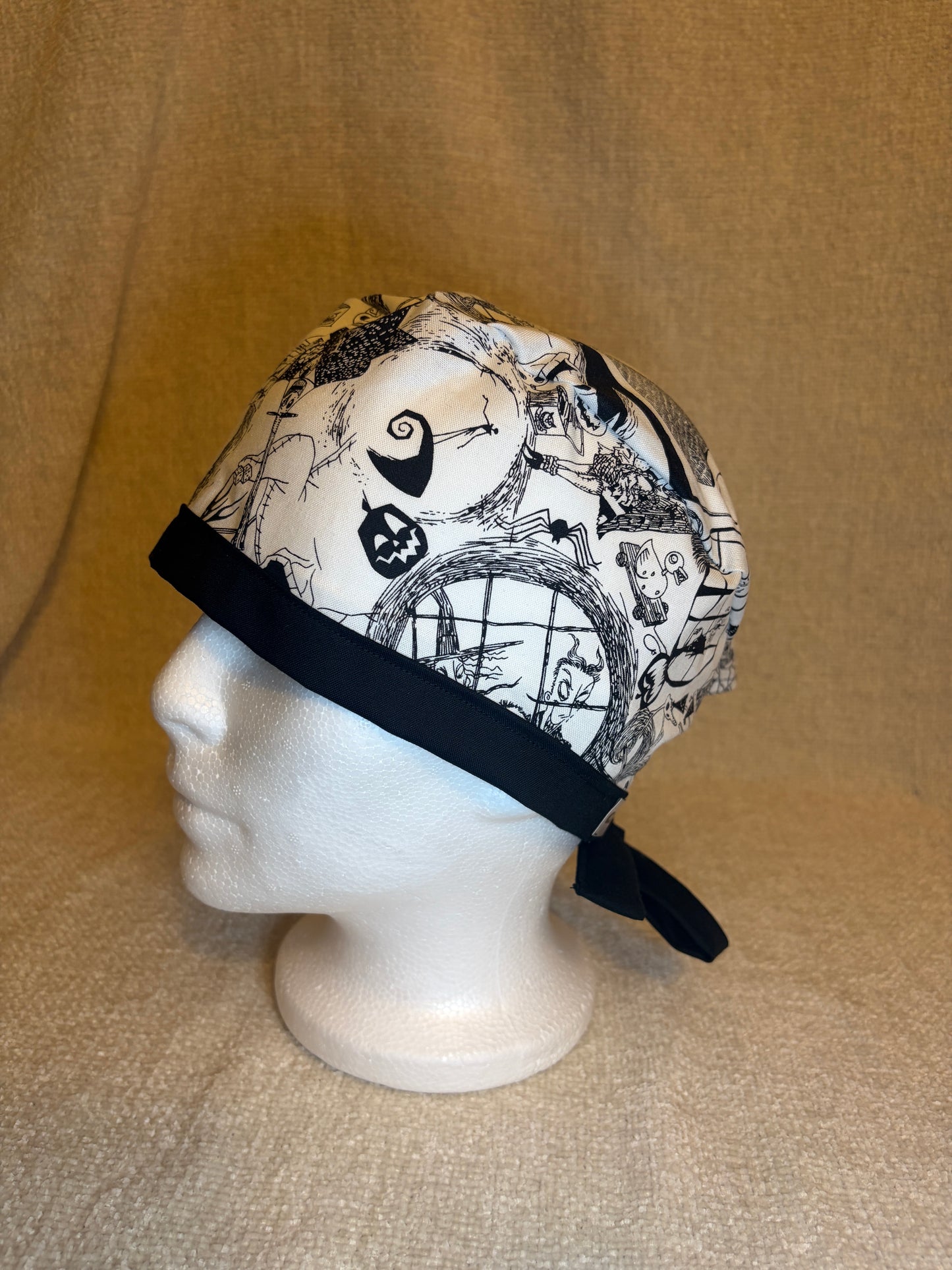 Gothic Storybook Skeleton Scrub Cap – Tie-Back Style | Capsential