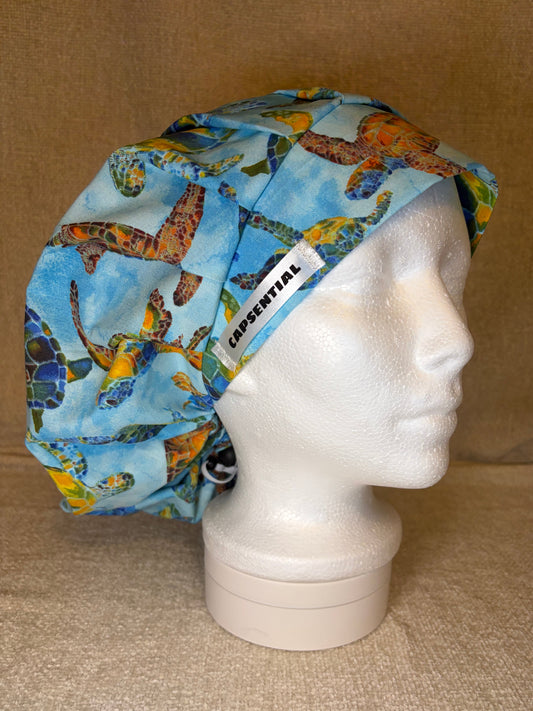 Bouffant/Ponytail: Sea Turtles