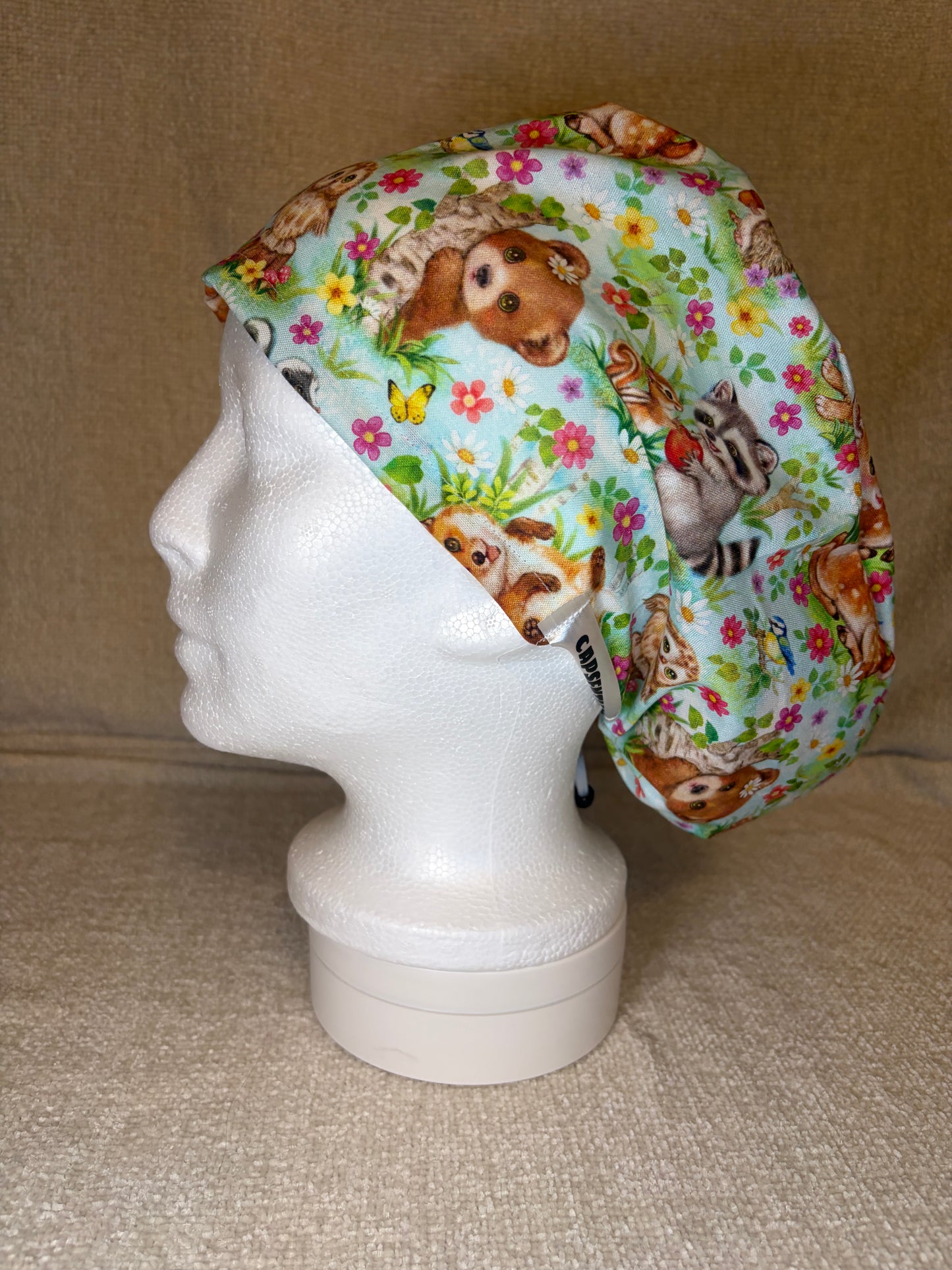 Woodland Creatures Euro Scrub Cap