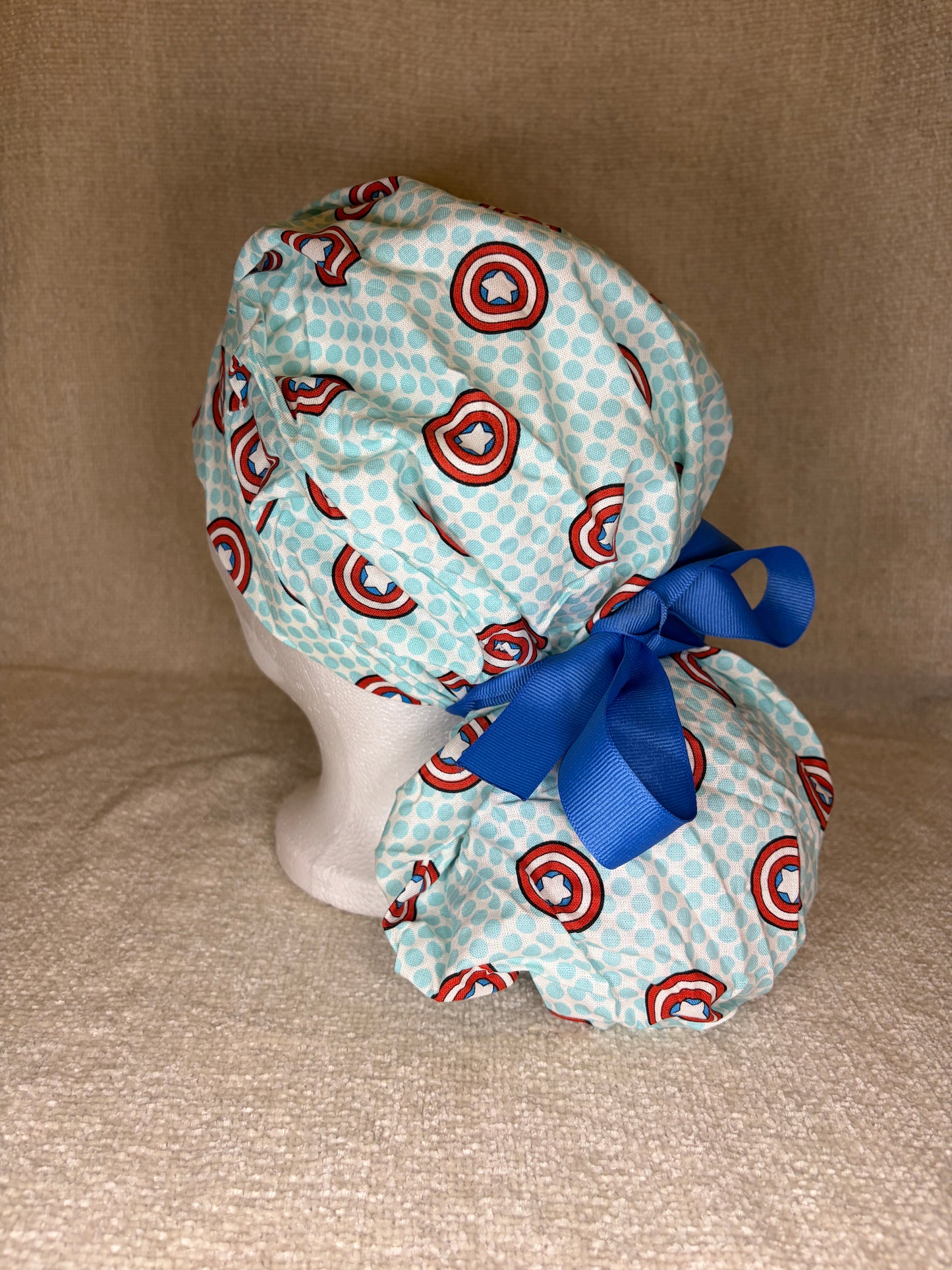 Captain America Bouffant Scrub Cap