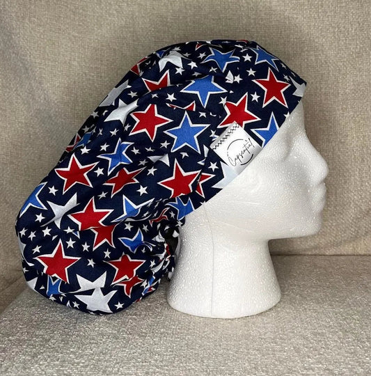 Bouffant/Ponytail: 4th of July Stars