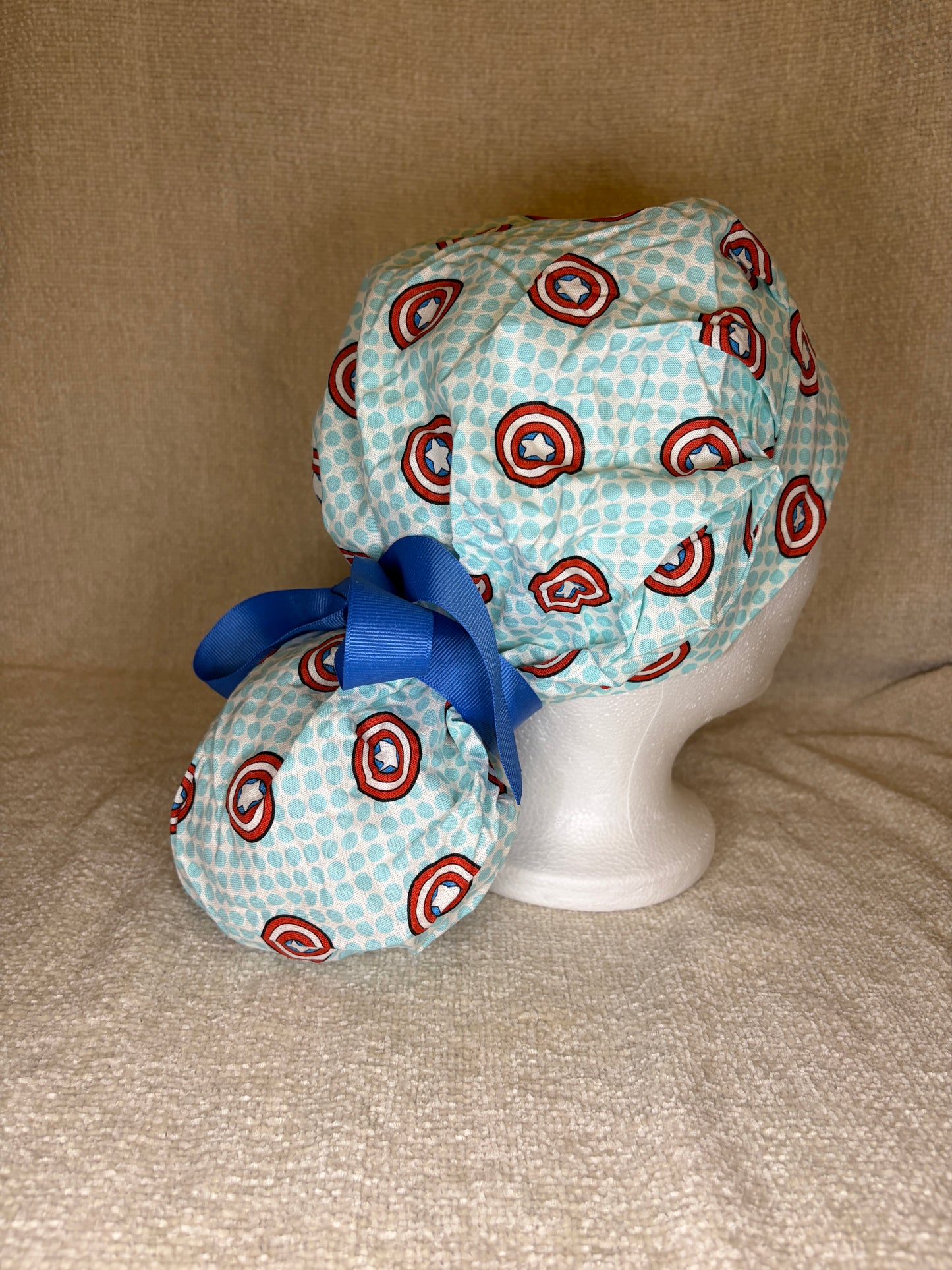 Captain America Bouffant Scrub Cap