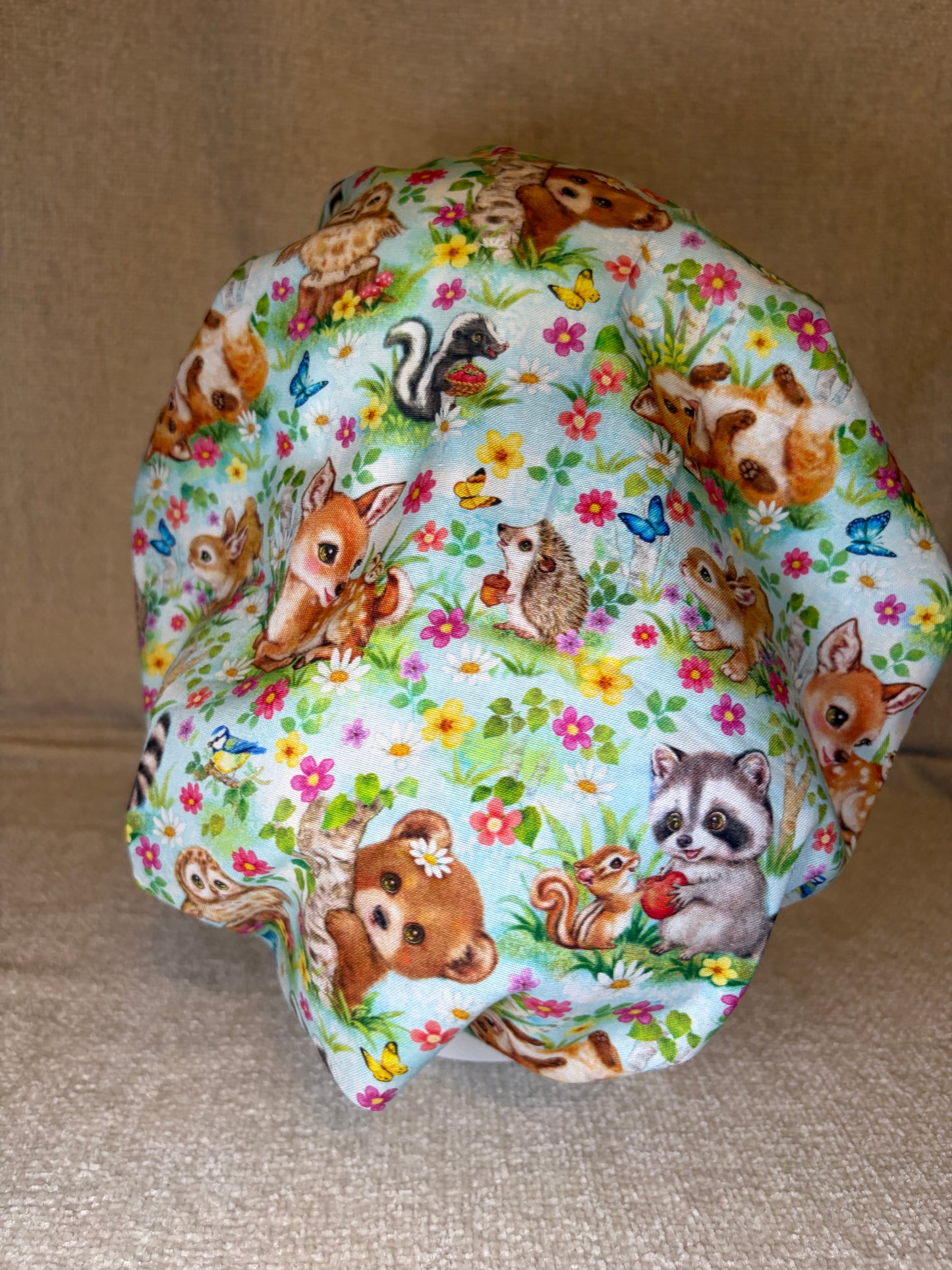 Woodland Creatures Bouffant Scrub Cap
