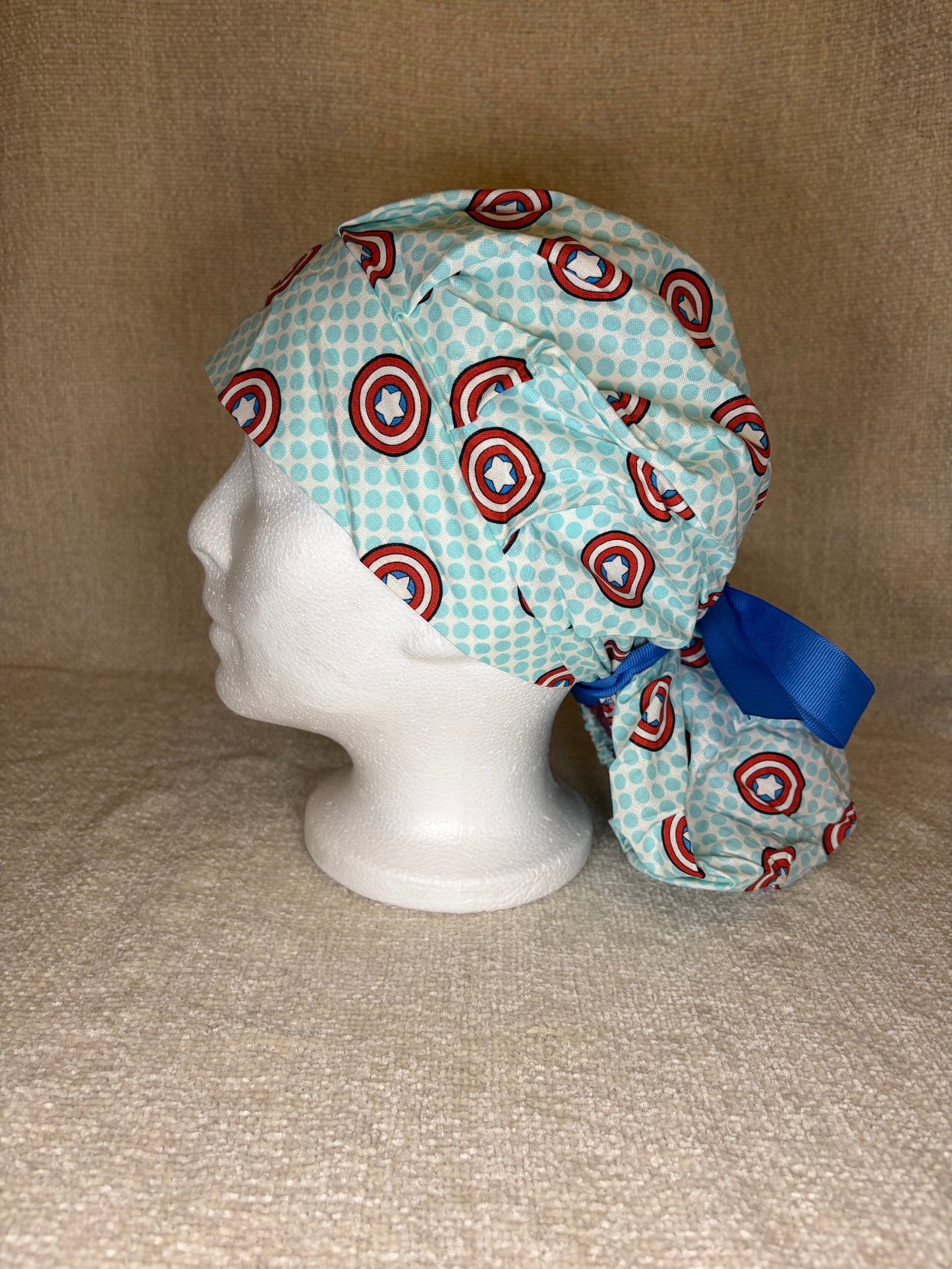 Captain America Bouffant Scrub Cap
