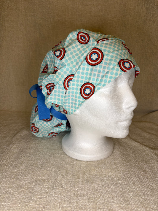 Captain America Bouffant Scrub Cap