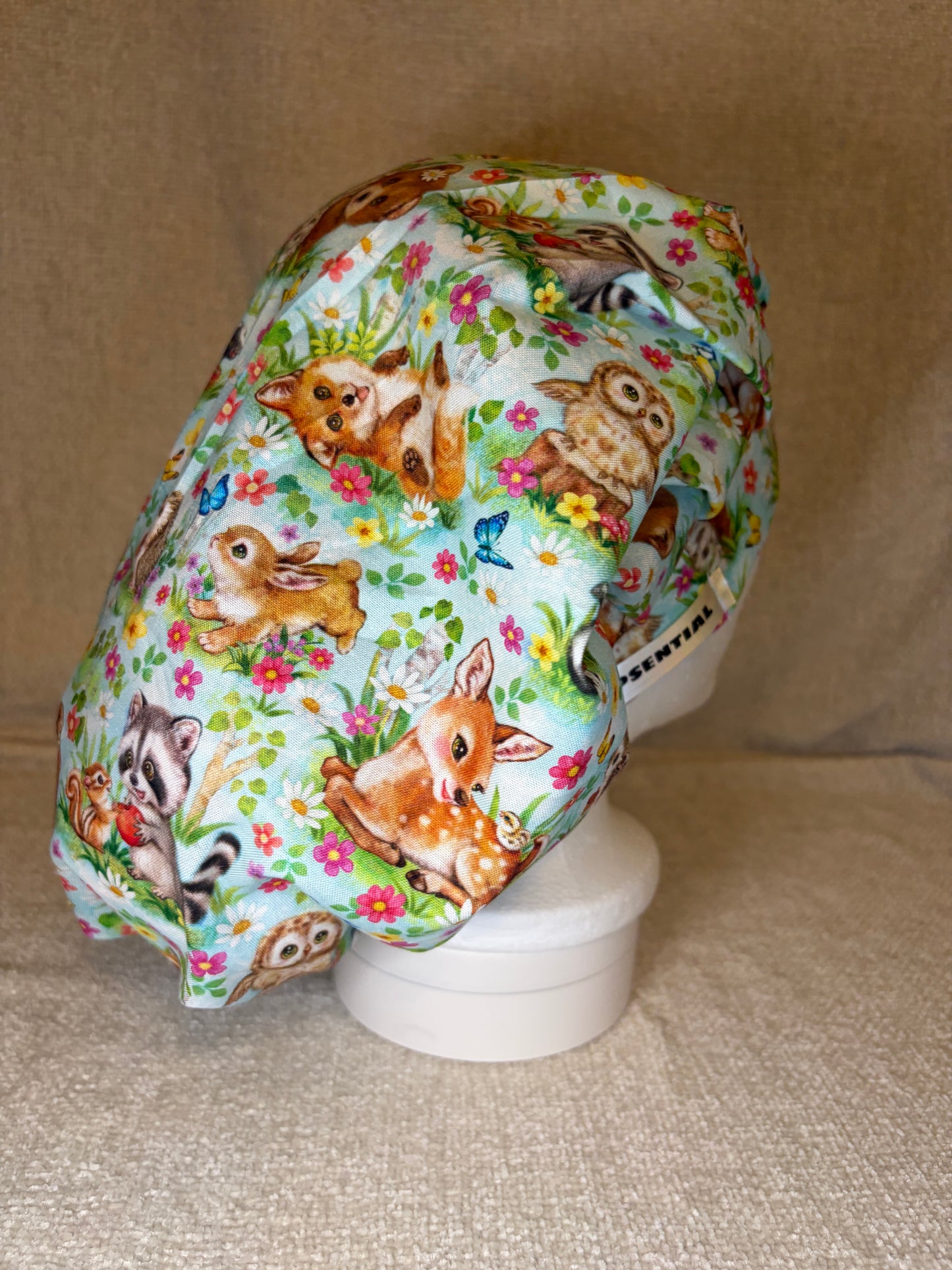 Woodland Creatures Bouffant Scrub Cap