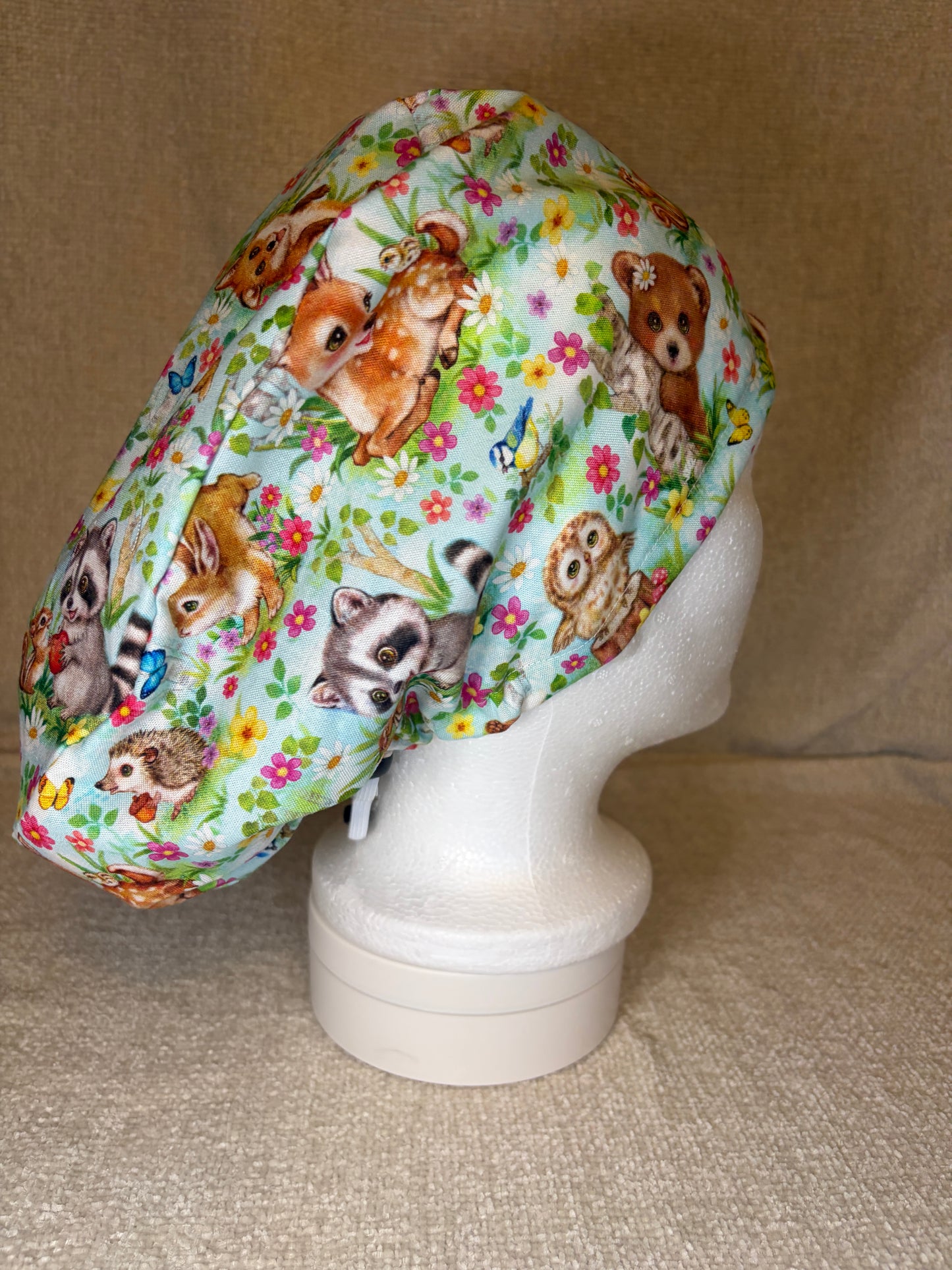 Woodland Creatures Euro Scrub Cap