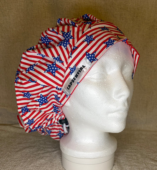 Stars & Stripes Bouffant Scrub Cap