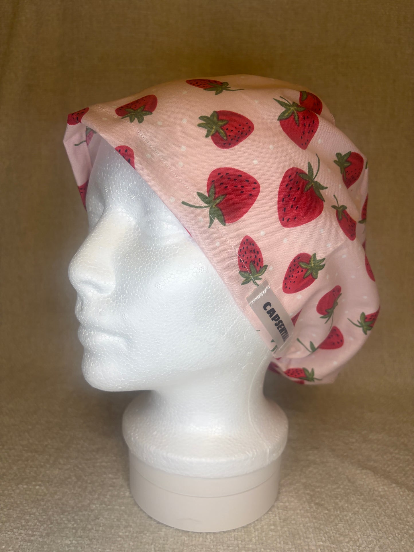 Strawberries Euro Scrub Cap