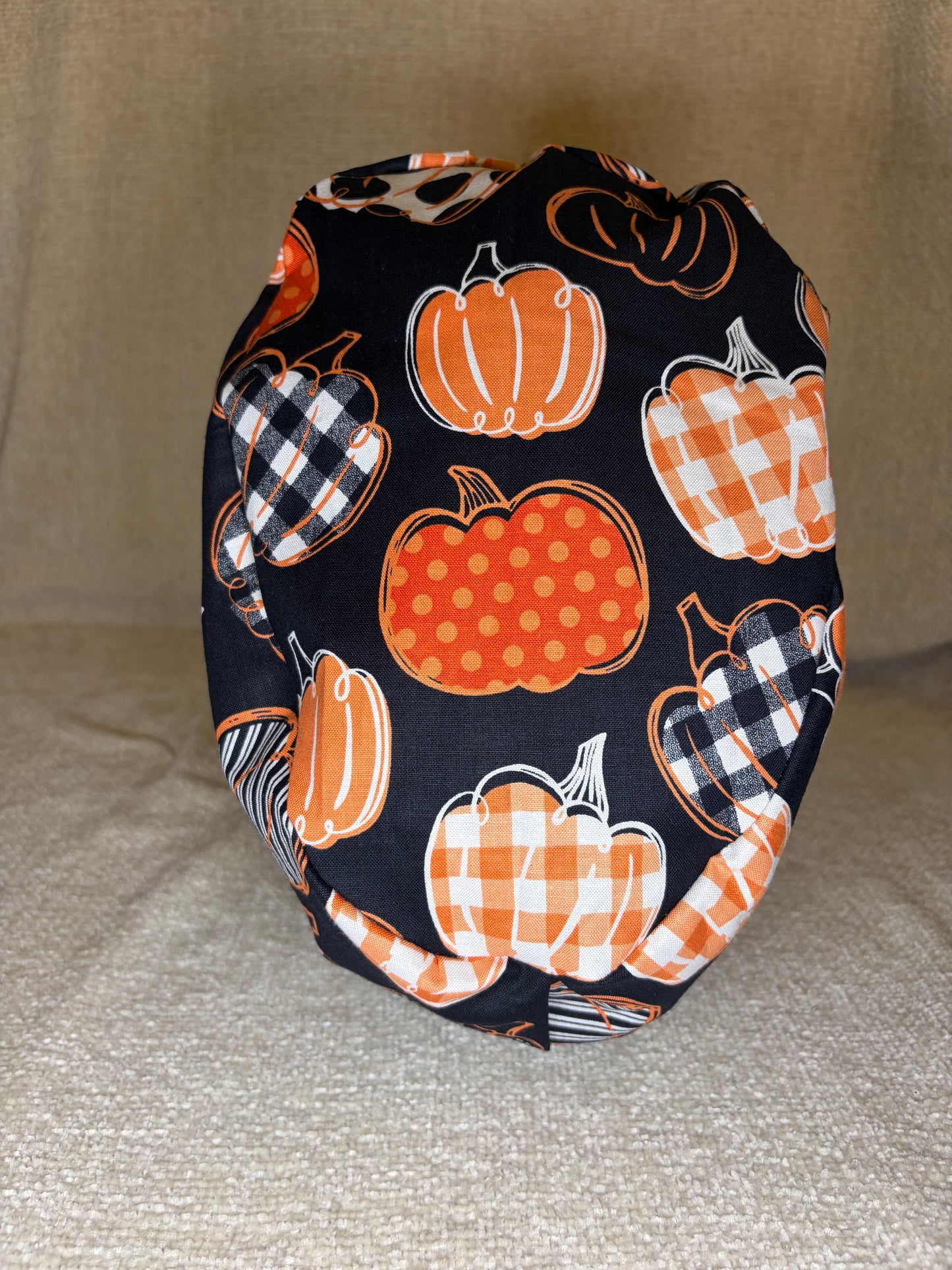 Patchwork Pumpkin Patch Euro Scrub Cap | Fall Halloween Print
