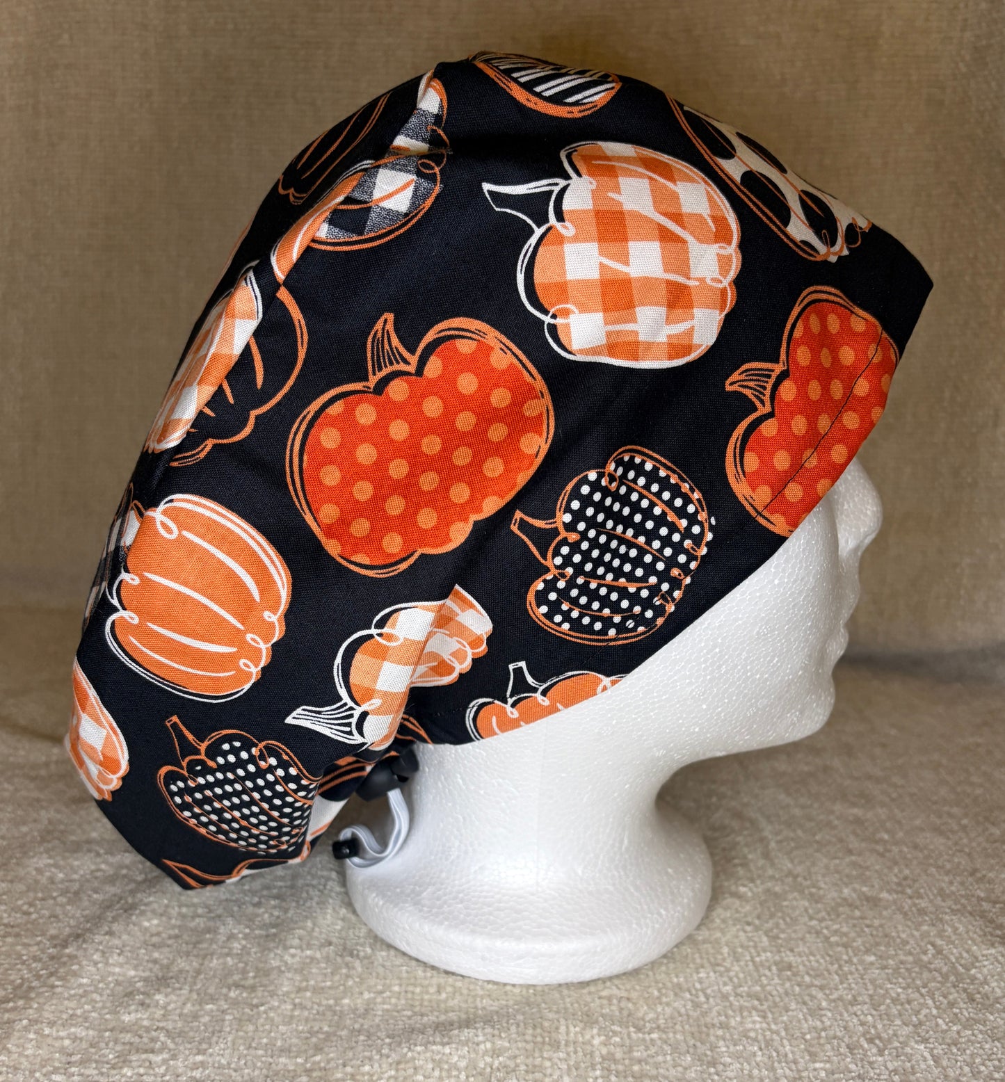 Patchwork Pumpkin Patch Euro Scrub Cap | Fall Halloween Print