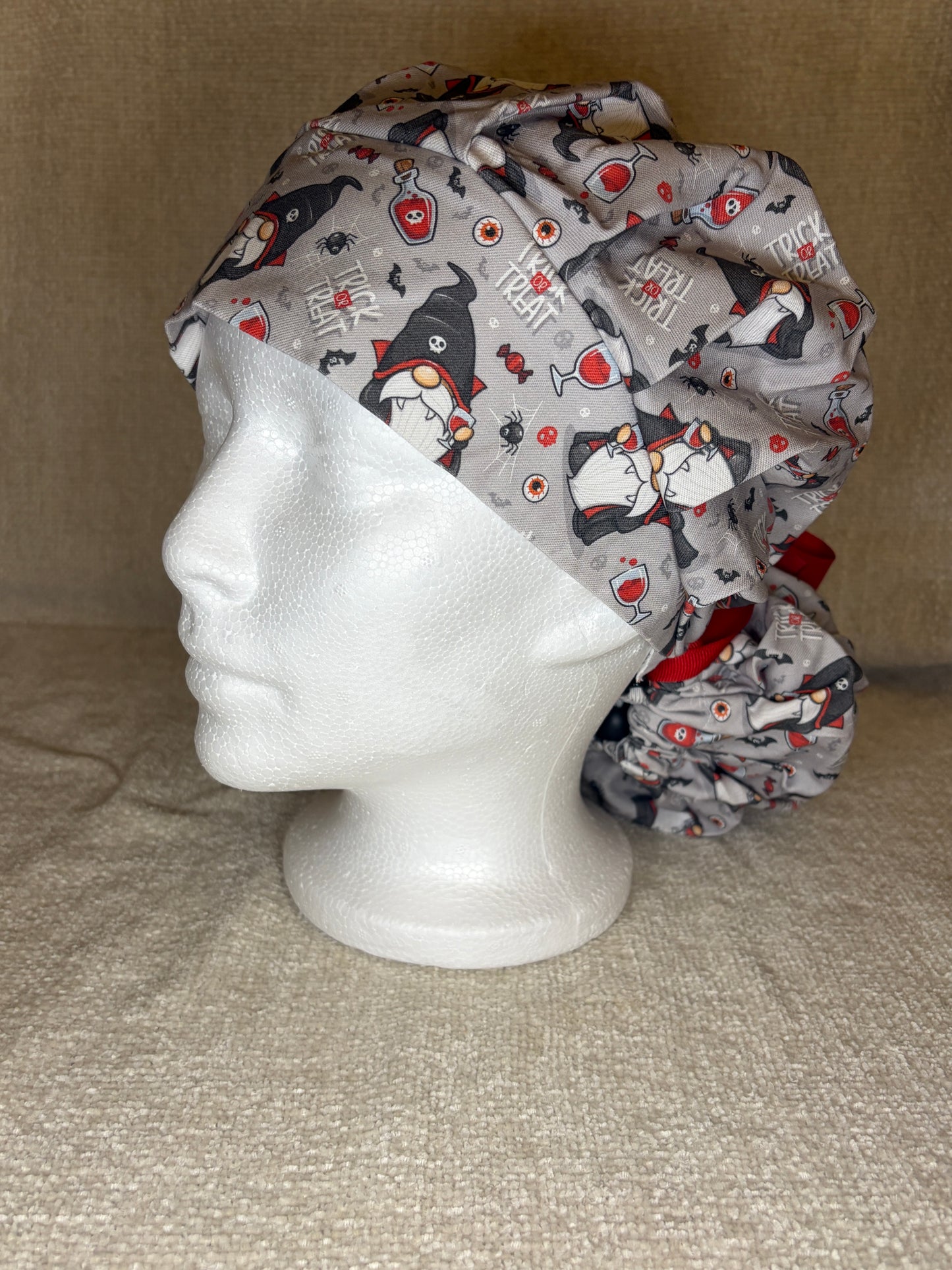 Vampire Gnome Bouffant Scrub Cap | Trick or Treat Halloween Print