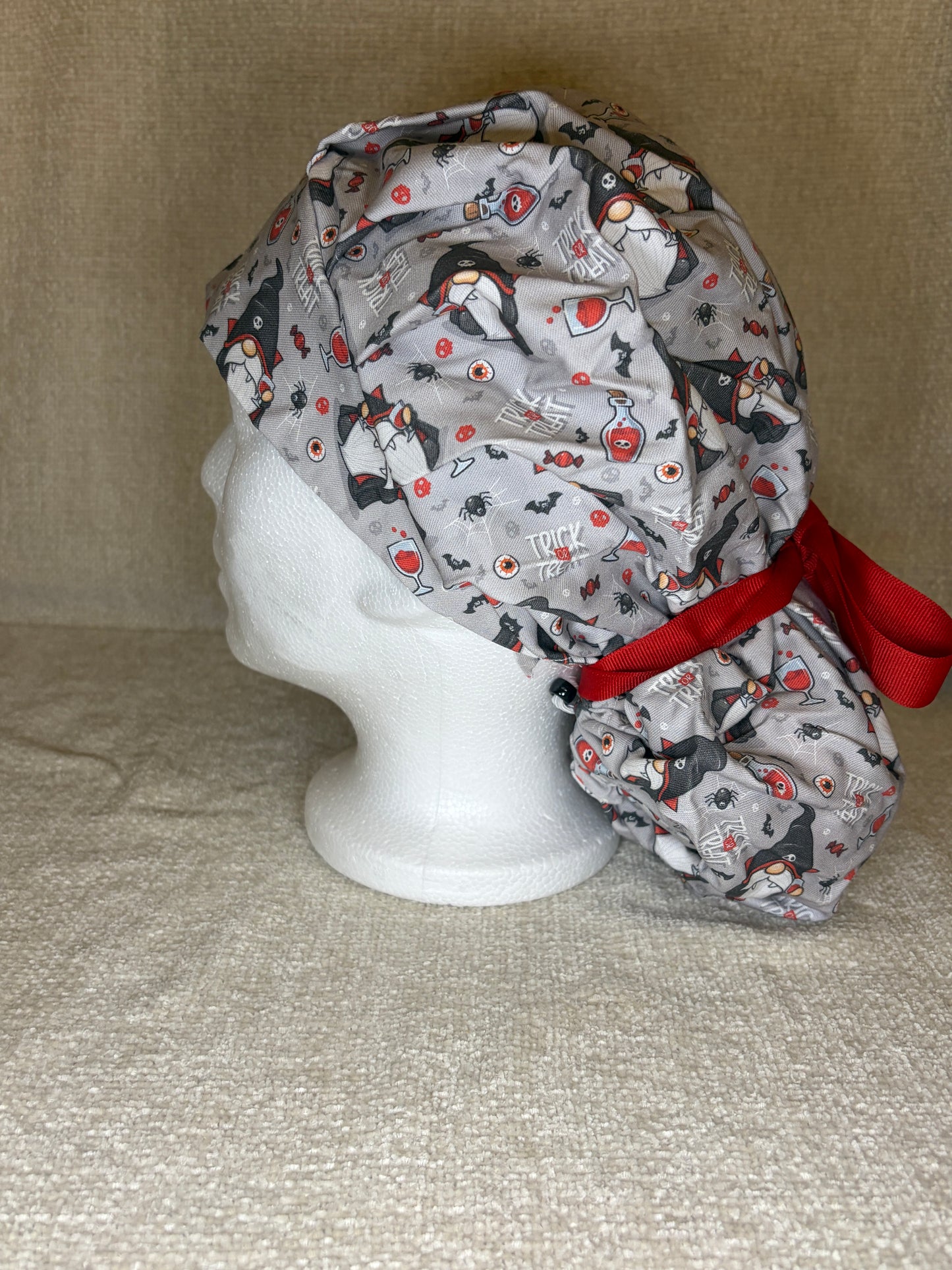 Vampire Gnome Bouffant Scrub Cap | Trick or Treat Halloween Print