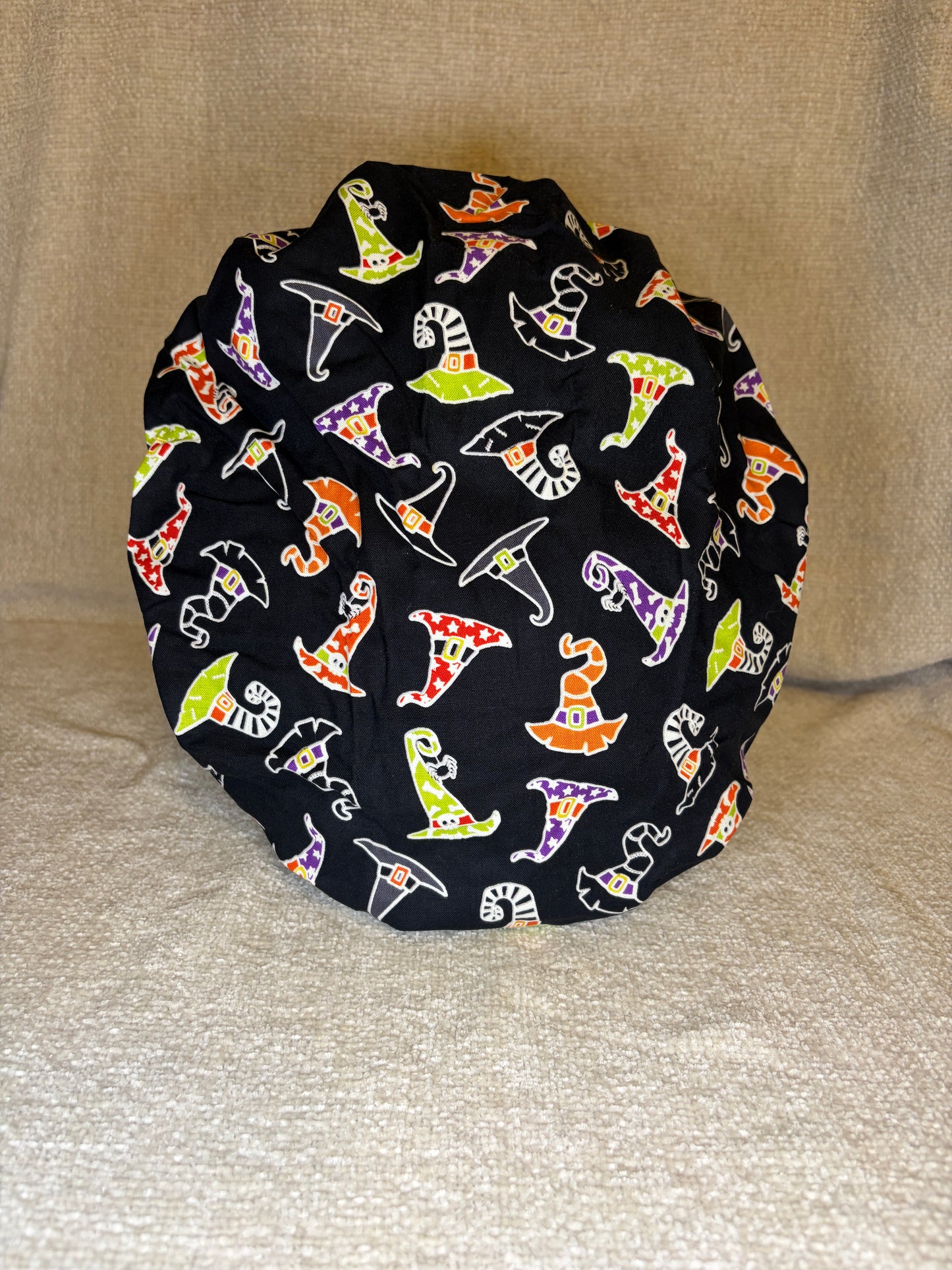 Witch Way Bouffant Scrub Cap | Colorful Witch Hat Halloween Print