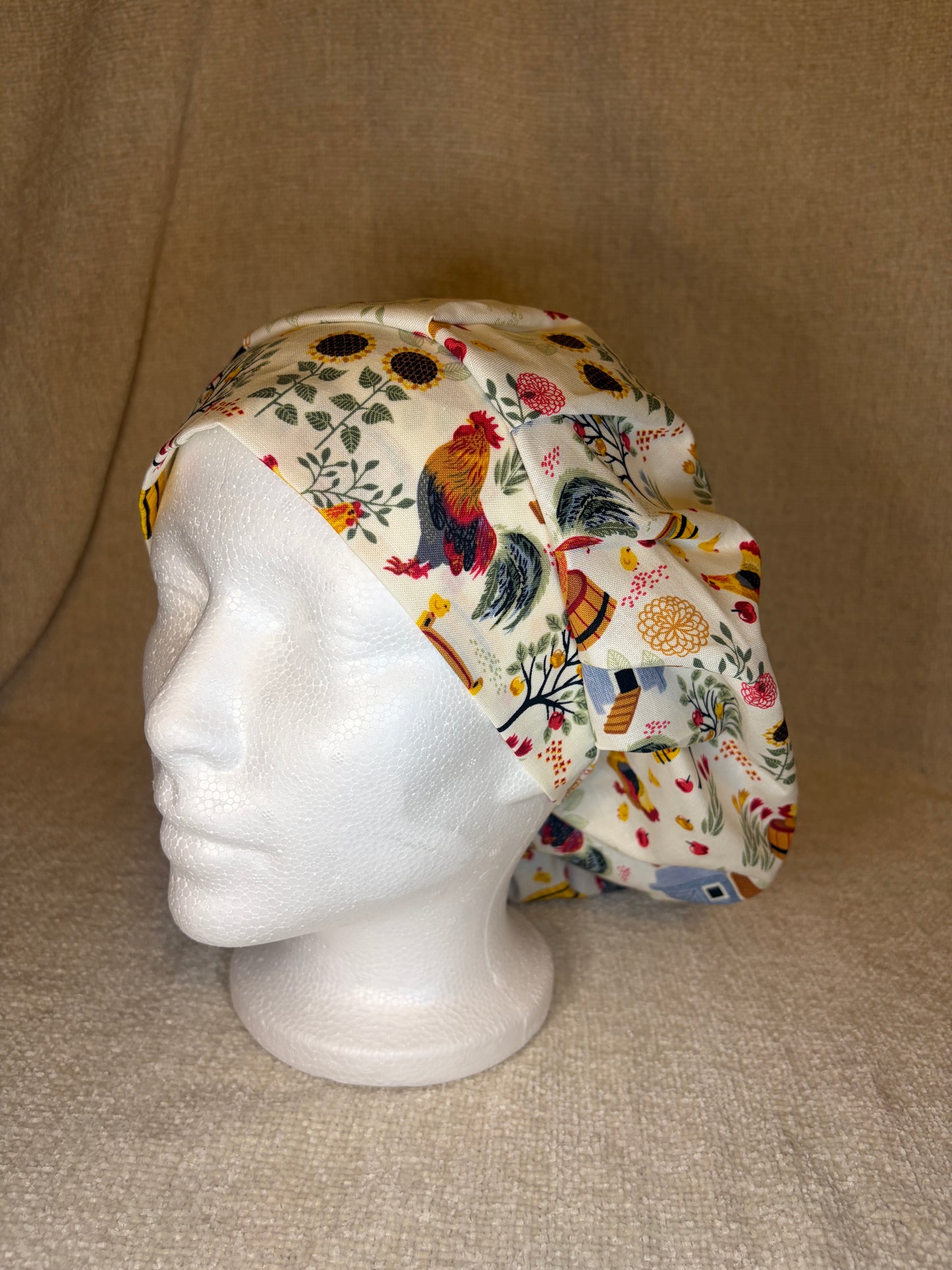 Farmhouse Harvest Scrub Cap – Bouffant Style | Capsential