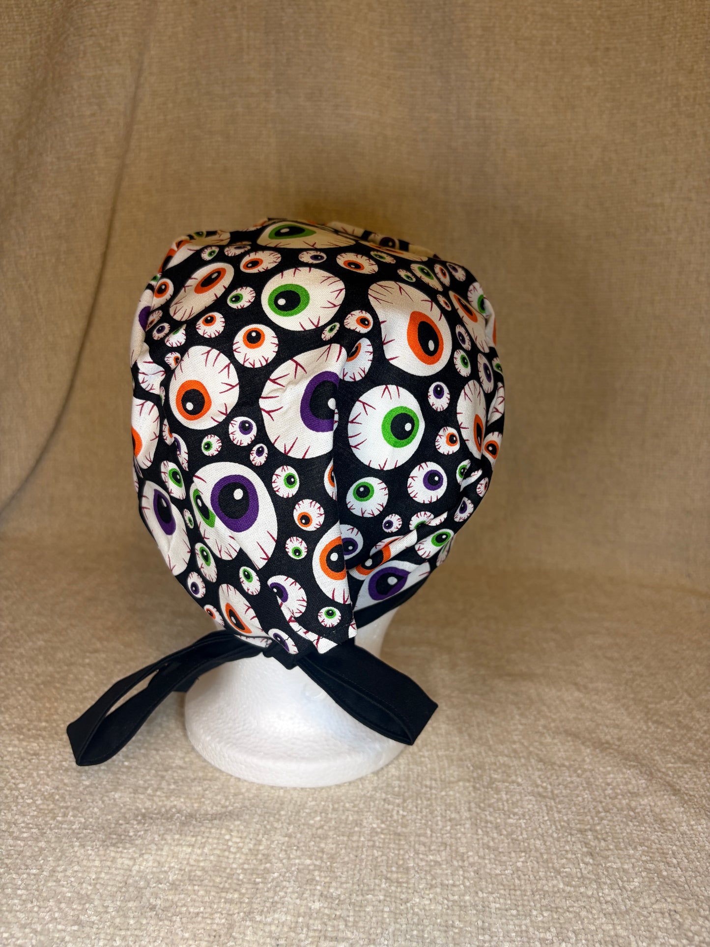 Spooky Eyes Scrub Cap – Tie-Back Style | Capsential