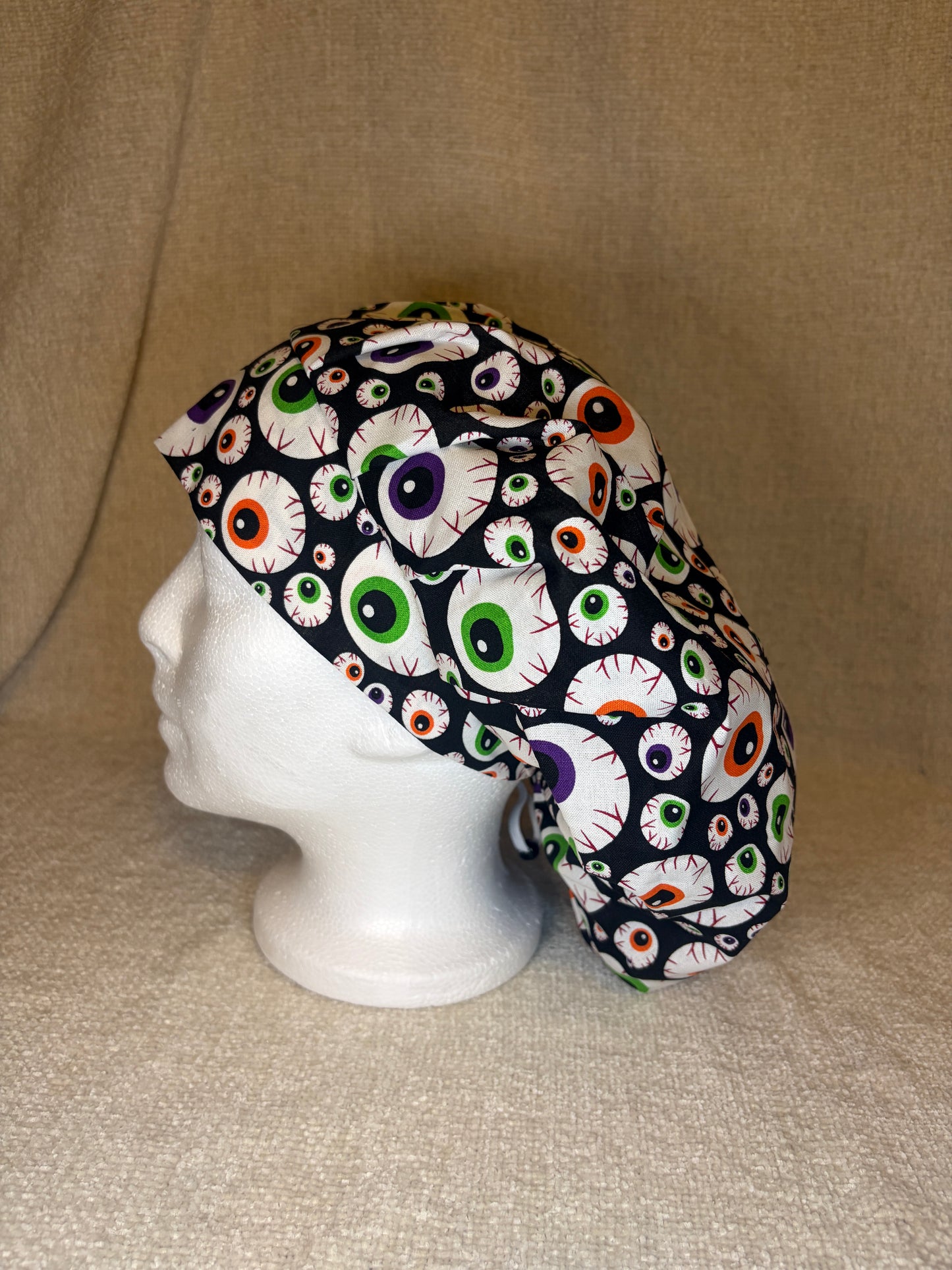 Spooky Eyes Scrub Cap – Bouffant Style | Capsential