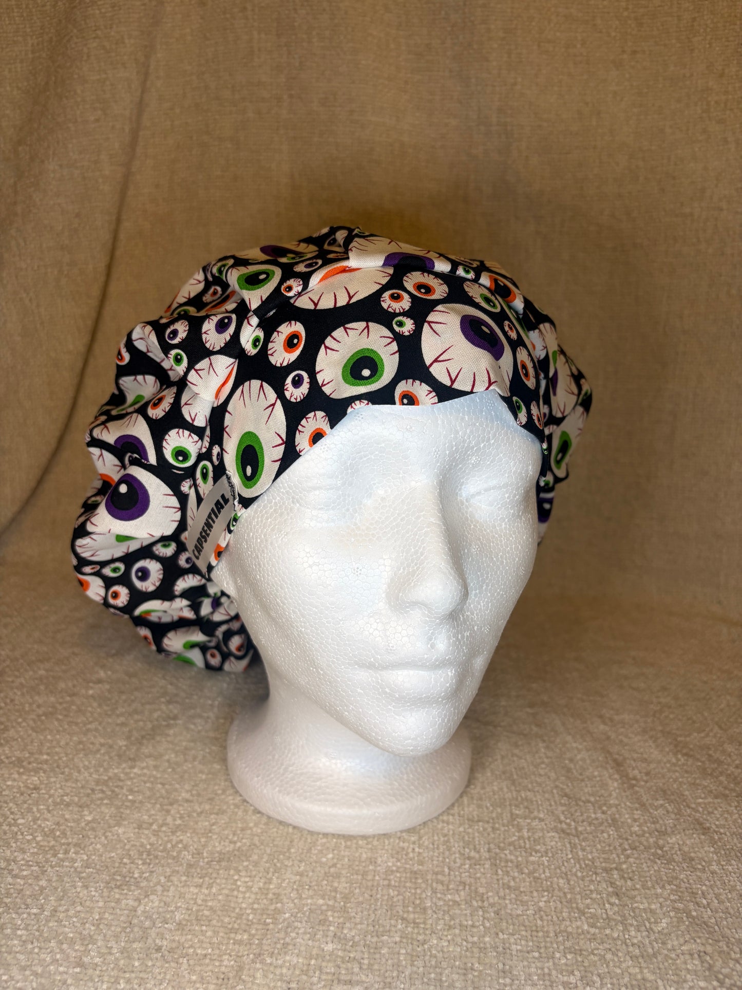 Spooky Eyes Scrub Cap – Bouffant Style | Capsential