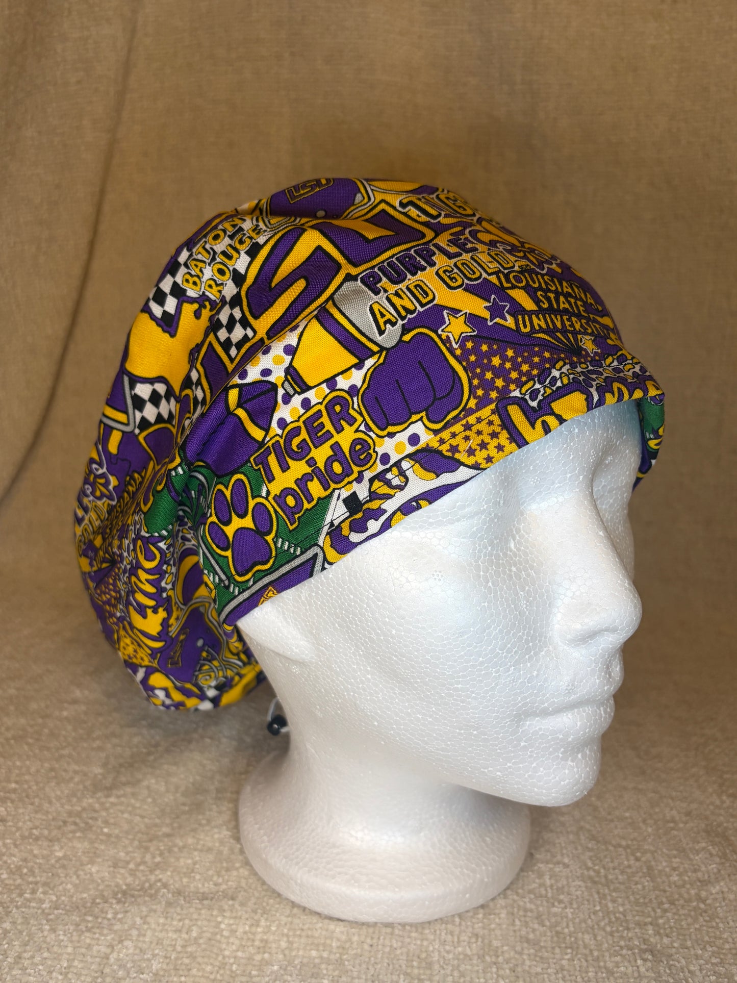 Purple & Gold Pride Scrub Cap – Euro Style | Capsential