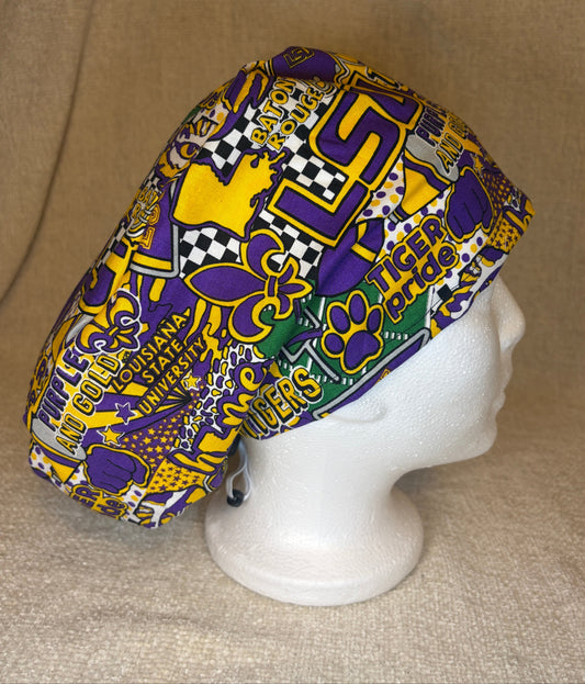 Purple & Gold Pride Scrub Cap – Euro Style | Capsential