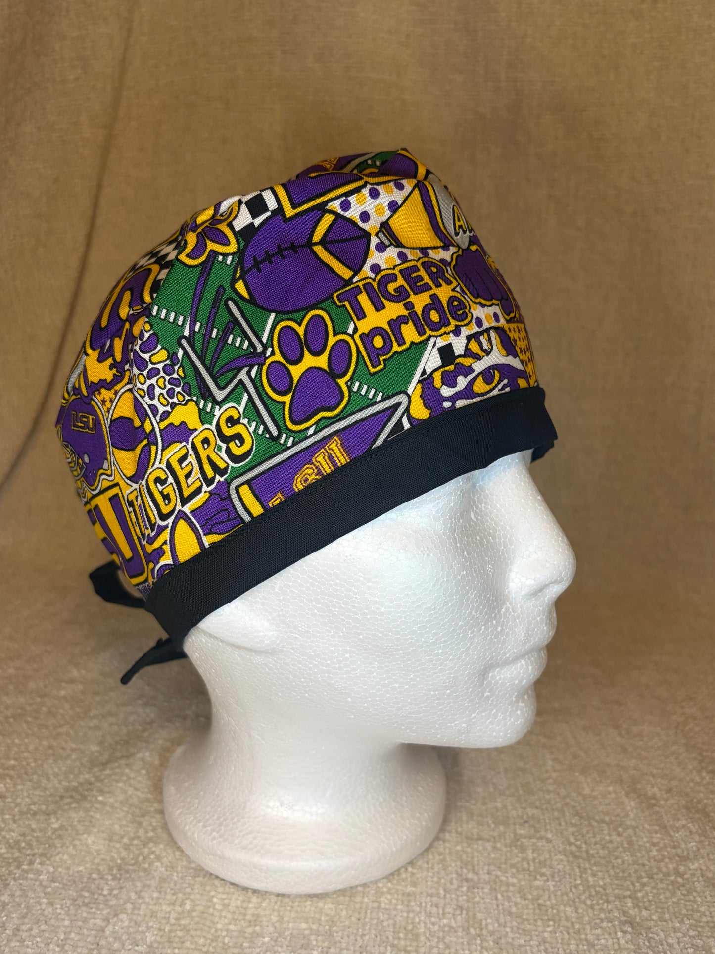 Purple & Gold Pride Scrub Cap – Tie-Back Style | Capsential