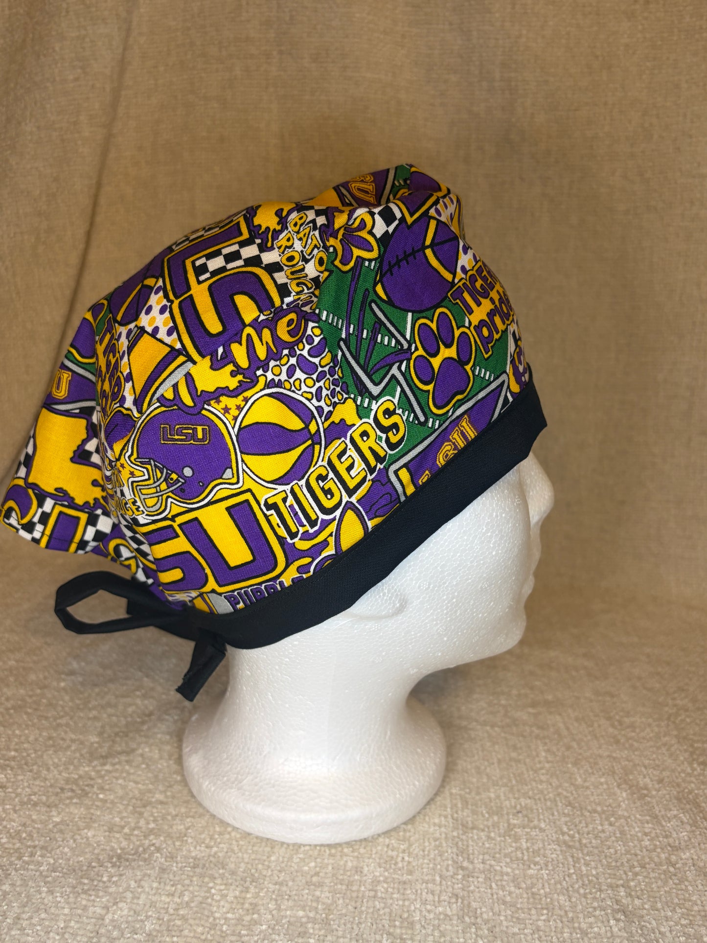 Purple & Gold Pride Scrub Cap – Tie-Back Style | Capsential