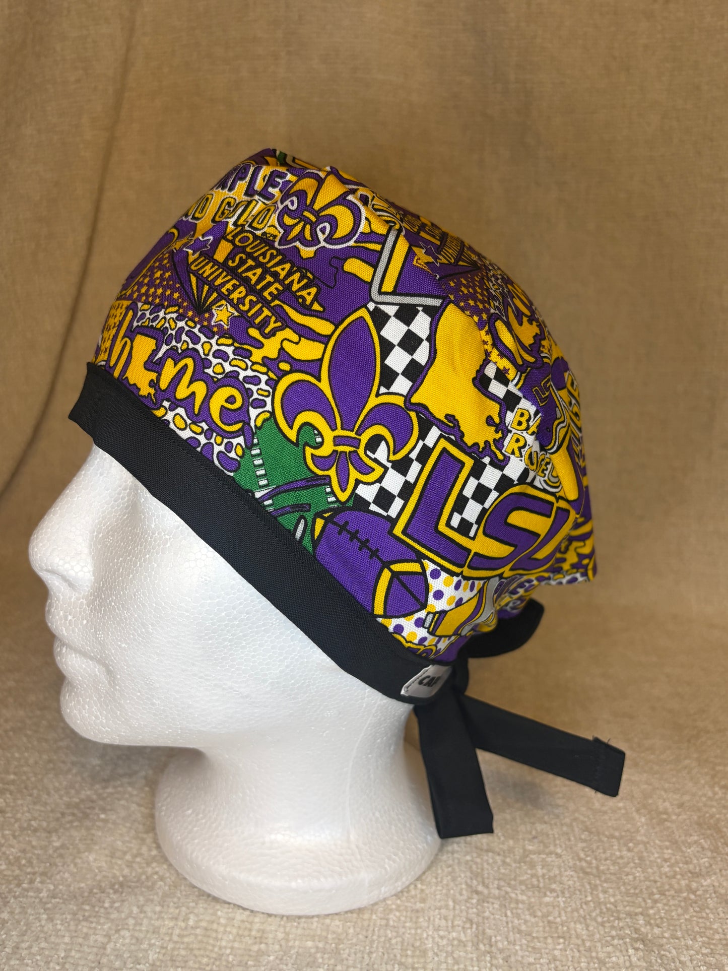 Purple & Gold Pride Scrub Cap – Tie-Back Style | Capsential