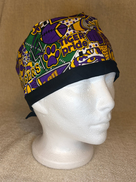 Purple & Gold Pride Scrub Cap – Tie-Back Style | Capsential