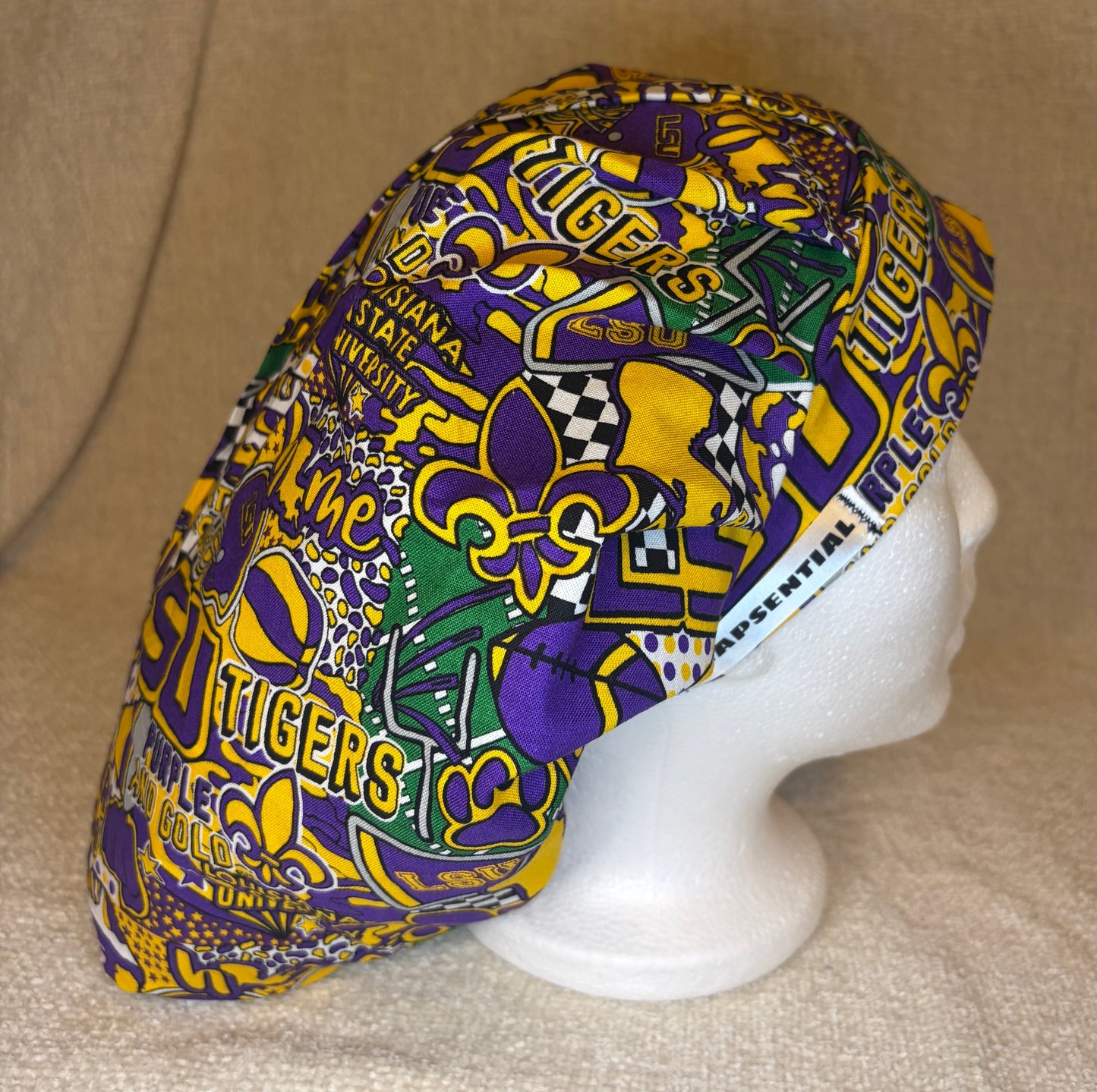Purple & Gold Pride Scrub Cap – Bouffant Style | Capsential