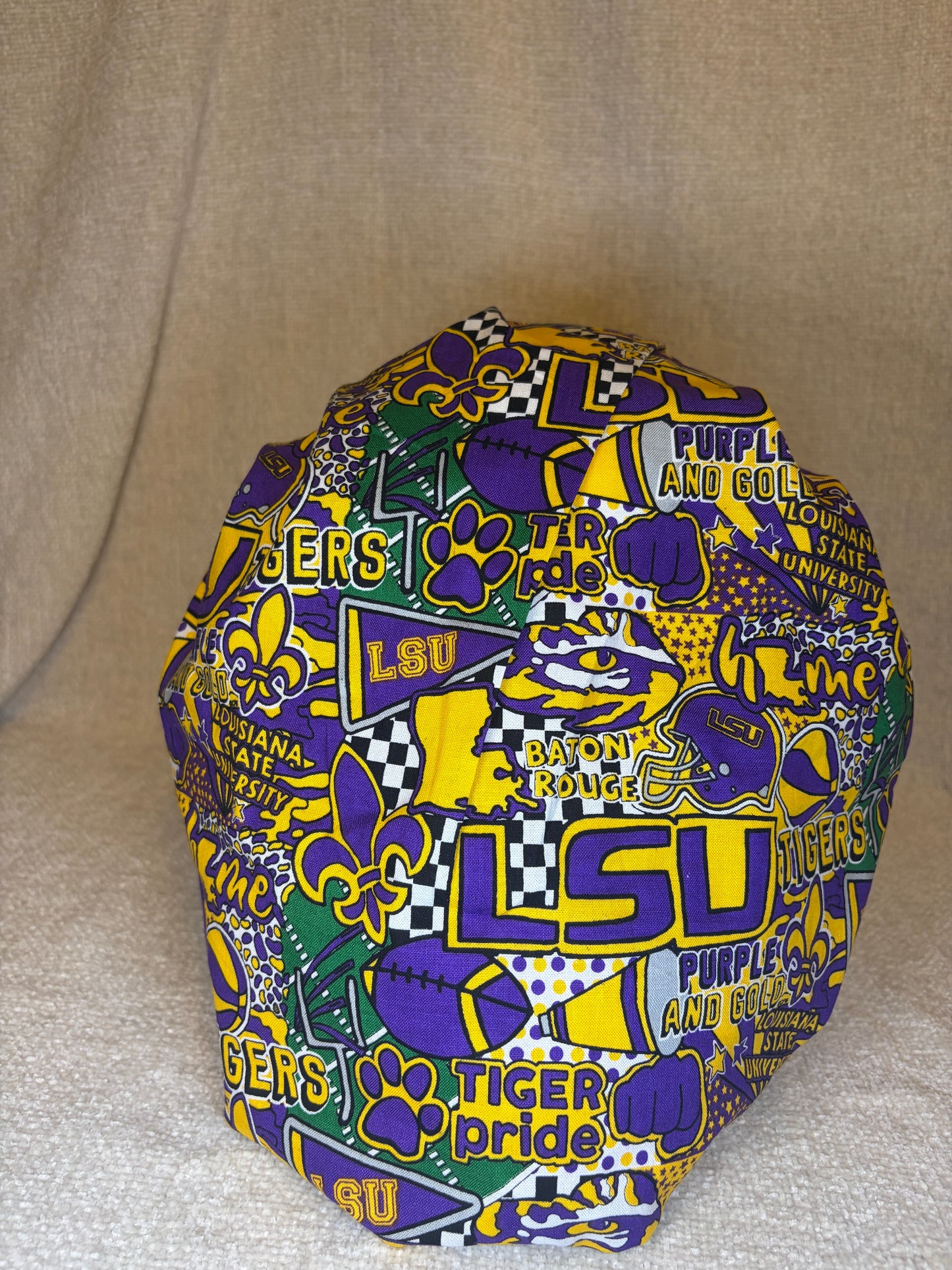 Purple & Gold Pride Scrub Cap – Bouffant Style | Capsential
