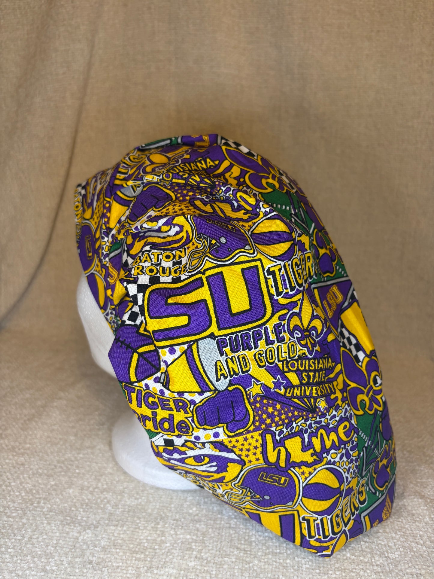 Purple & Gold Pride Scrub Cap – Bouffant Style | Capsential