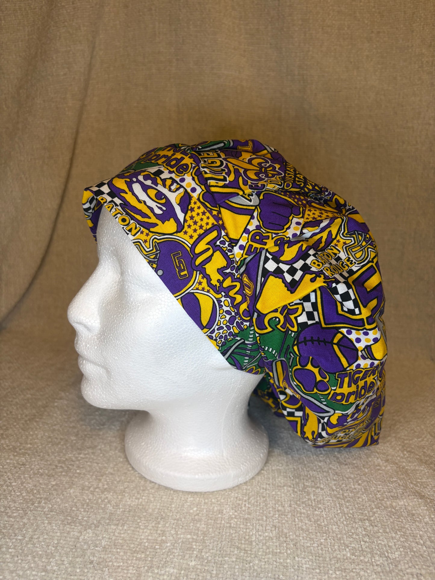 Purple & Gold Pride Scrub Cap – Bouffant Style | Capsential