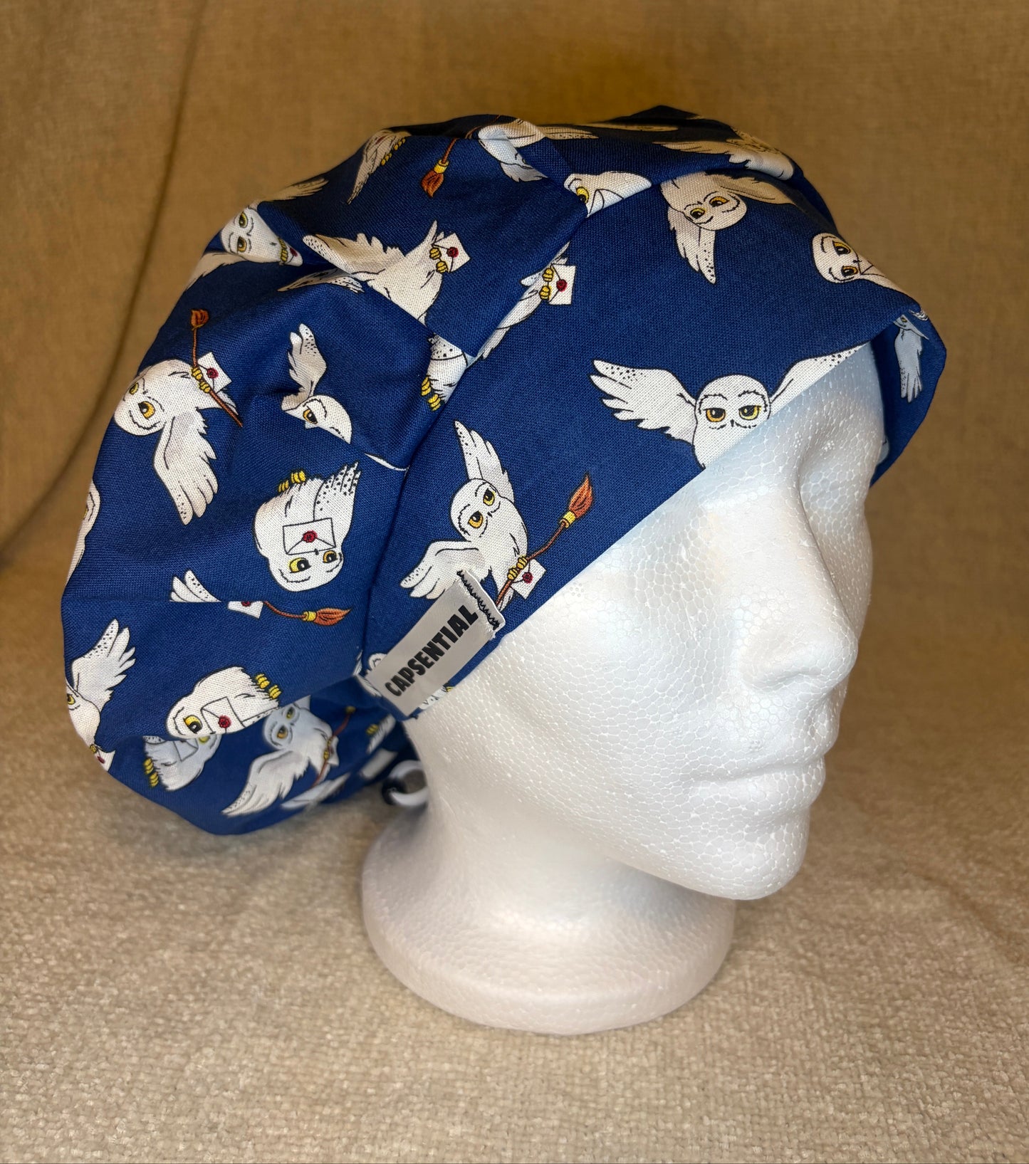 Messenger Owl Scrub Cap – Bouffant Style | Capsential