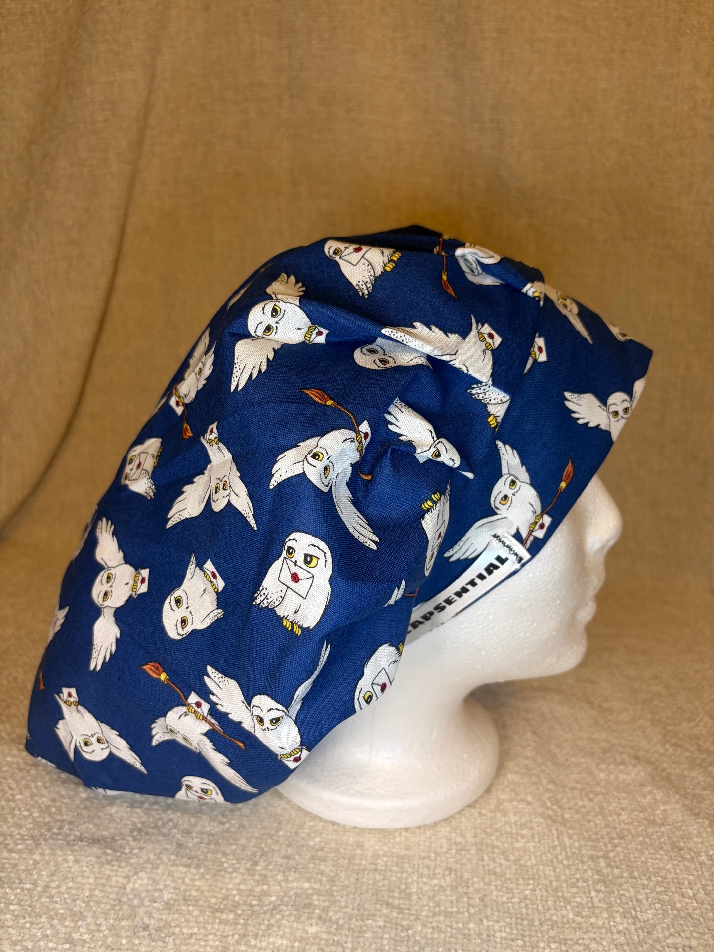 Messenger Owl Scrub Cap – Bouffant Style | Capsential