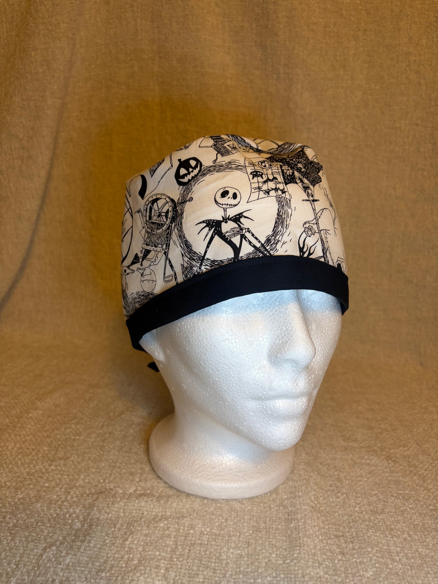 Gothic Storybook Skeleton Scrub Cap – Tie-Back Style | Capsential