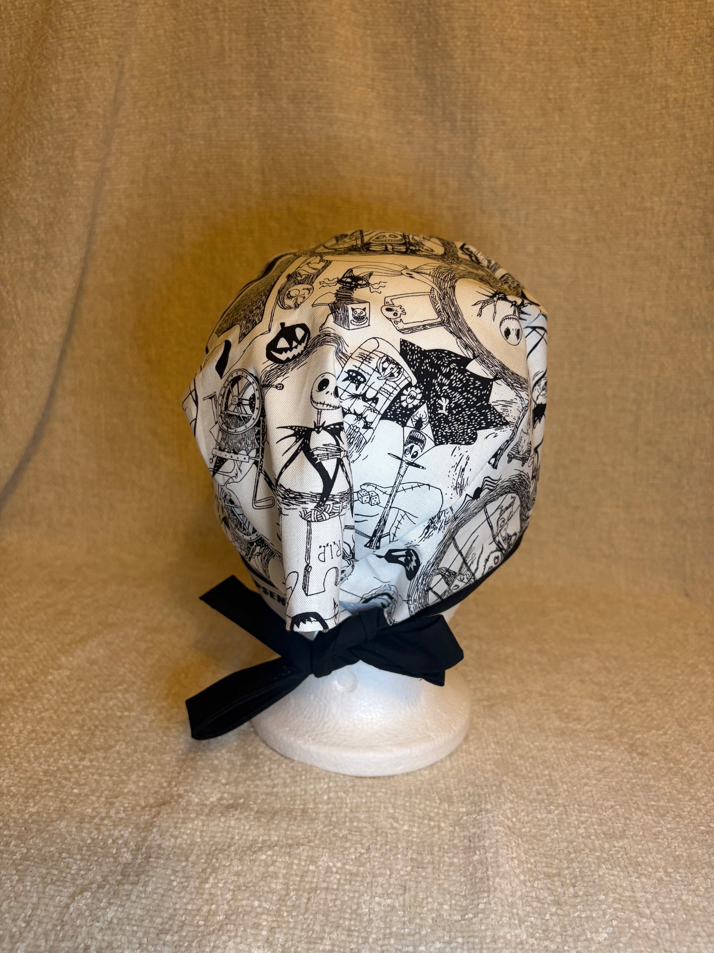 Gothic Storybook Skeleton Scrub Cap – Tie-Back Style | Capsential