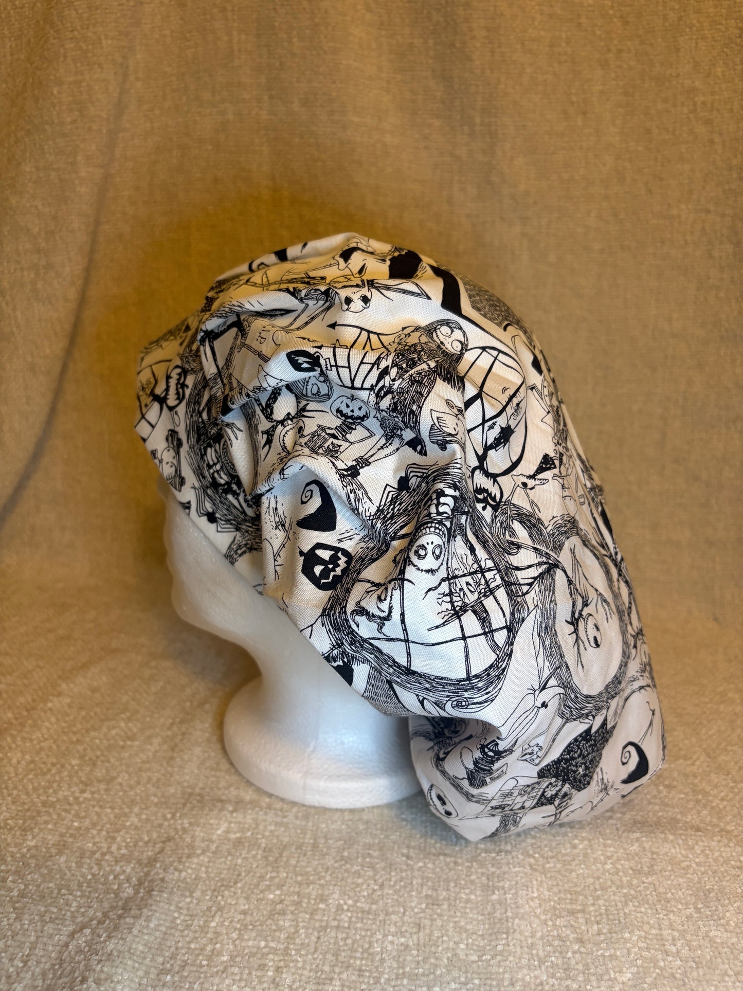 Gothic Storybook Skeleton Scrub Cap – Bouffant Style | Capsential