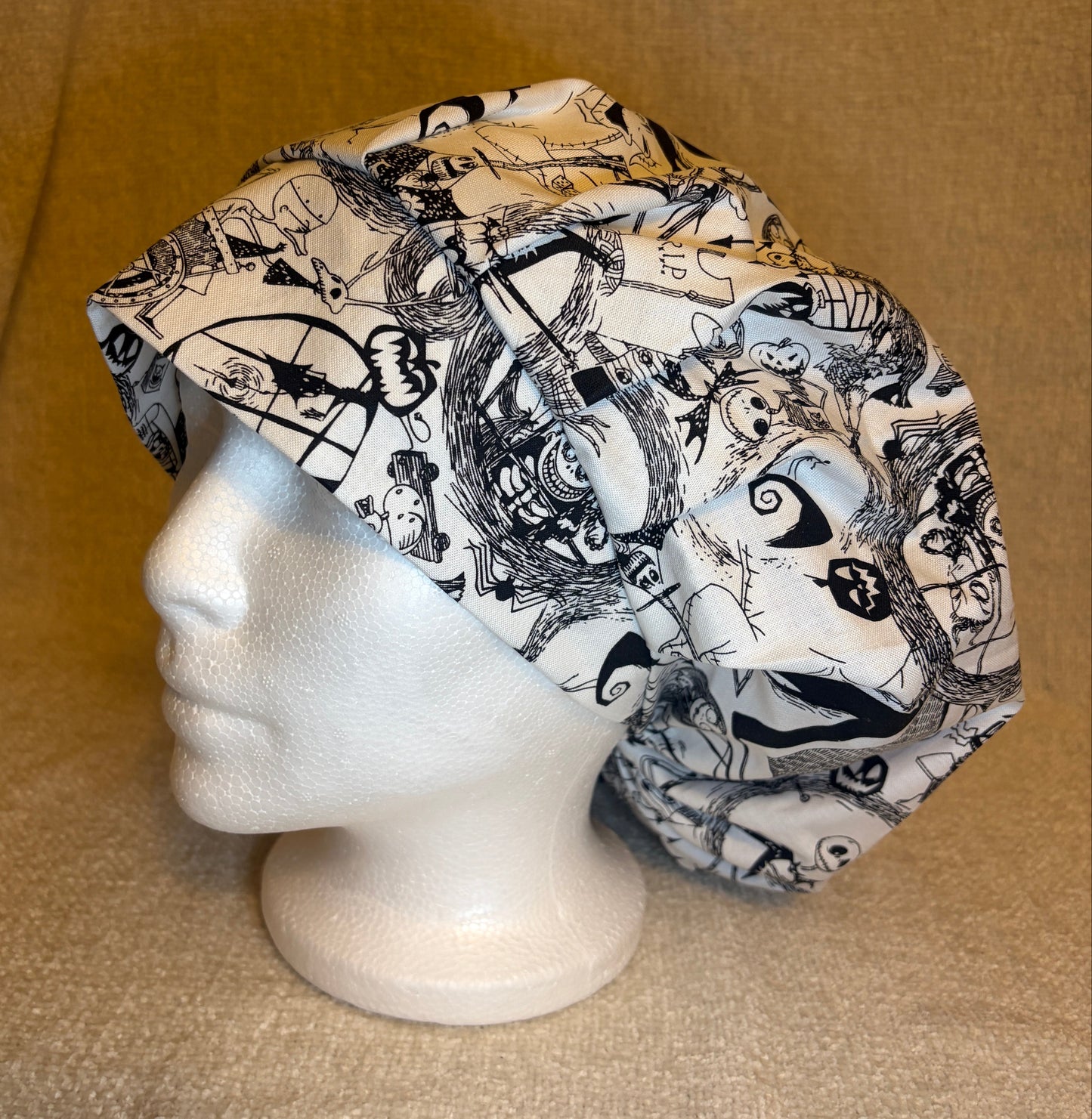 Gothic Storybook Skeleton Scrub Cap – Bouffant Style | Capsential