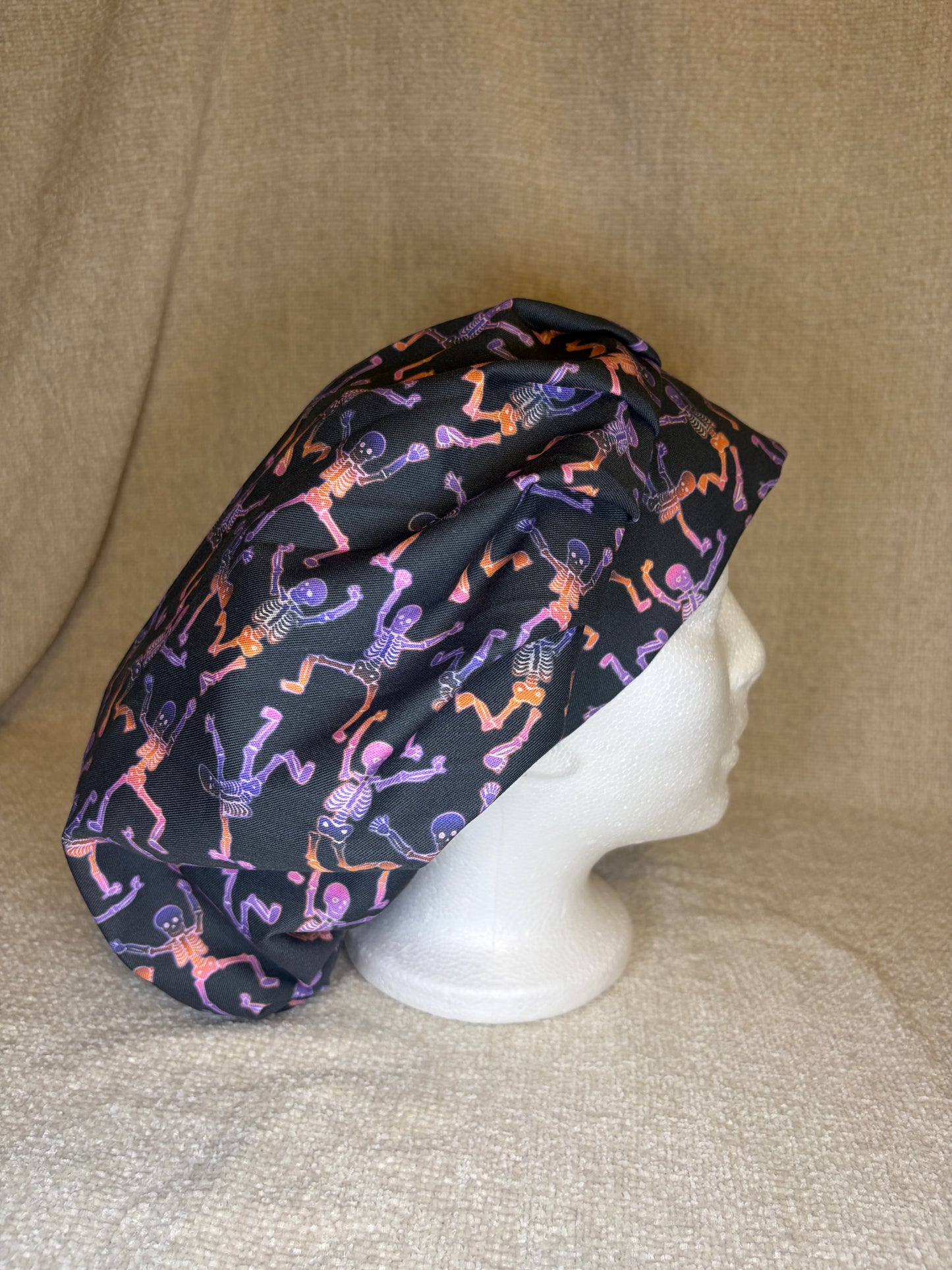 Dancing Skeletons Scrub Cap – Bouffant Style | Capsential Select