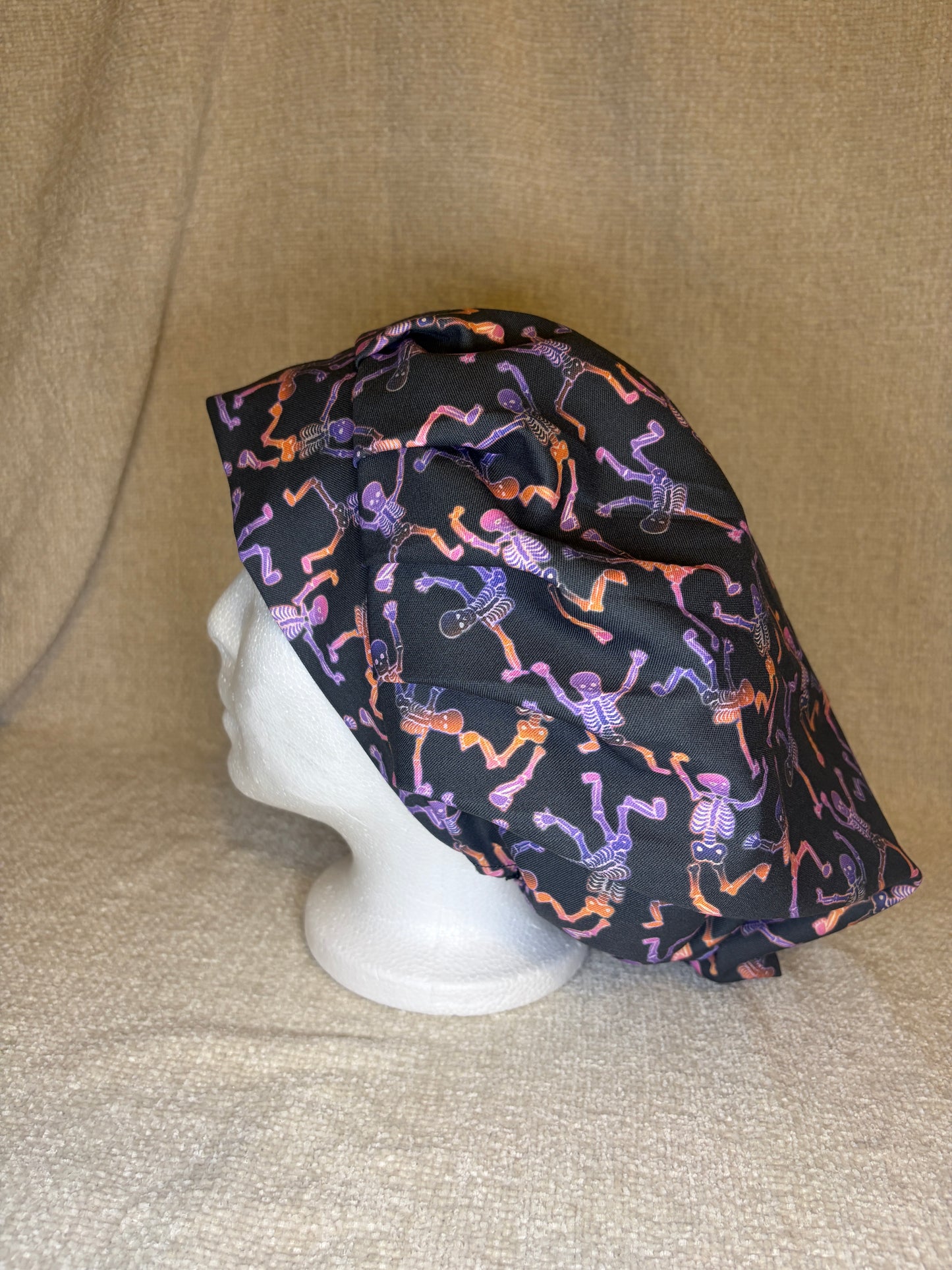 Dancing Skeletons Scrub Cap – Bouffant Style | Capsential Select