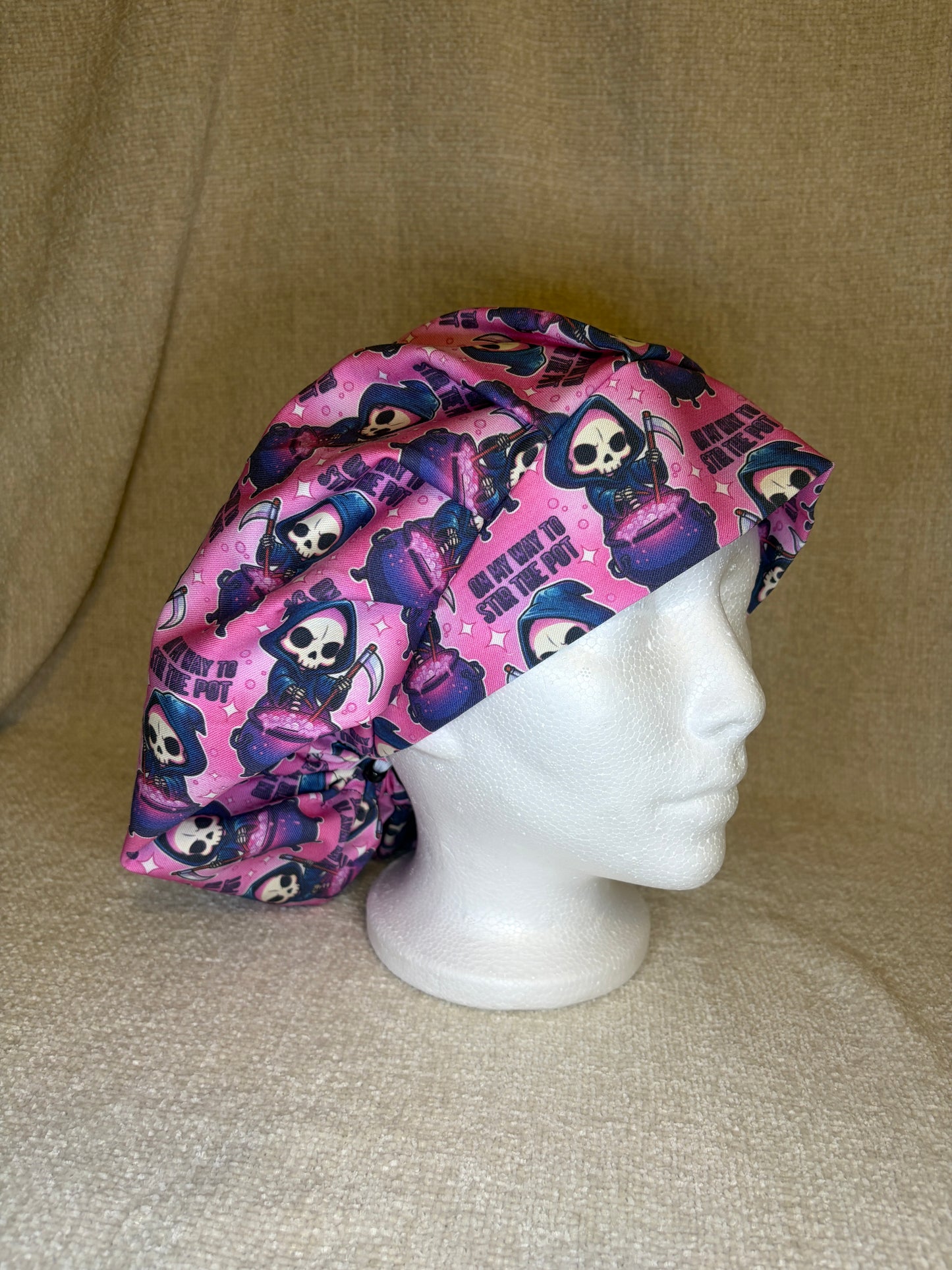 Stir the Pot Grim Reaper Scrub Cap – Bouffant Style | Capsential Select