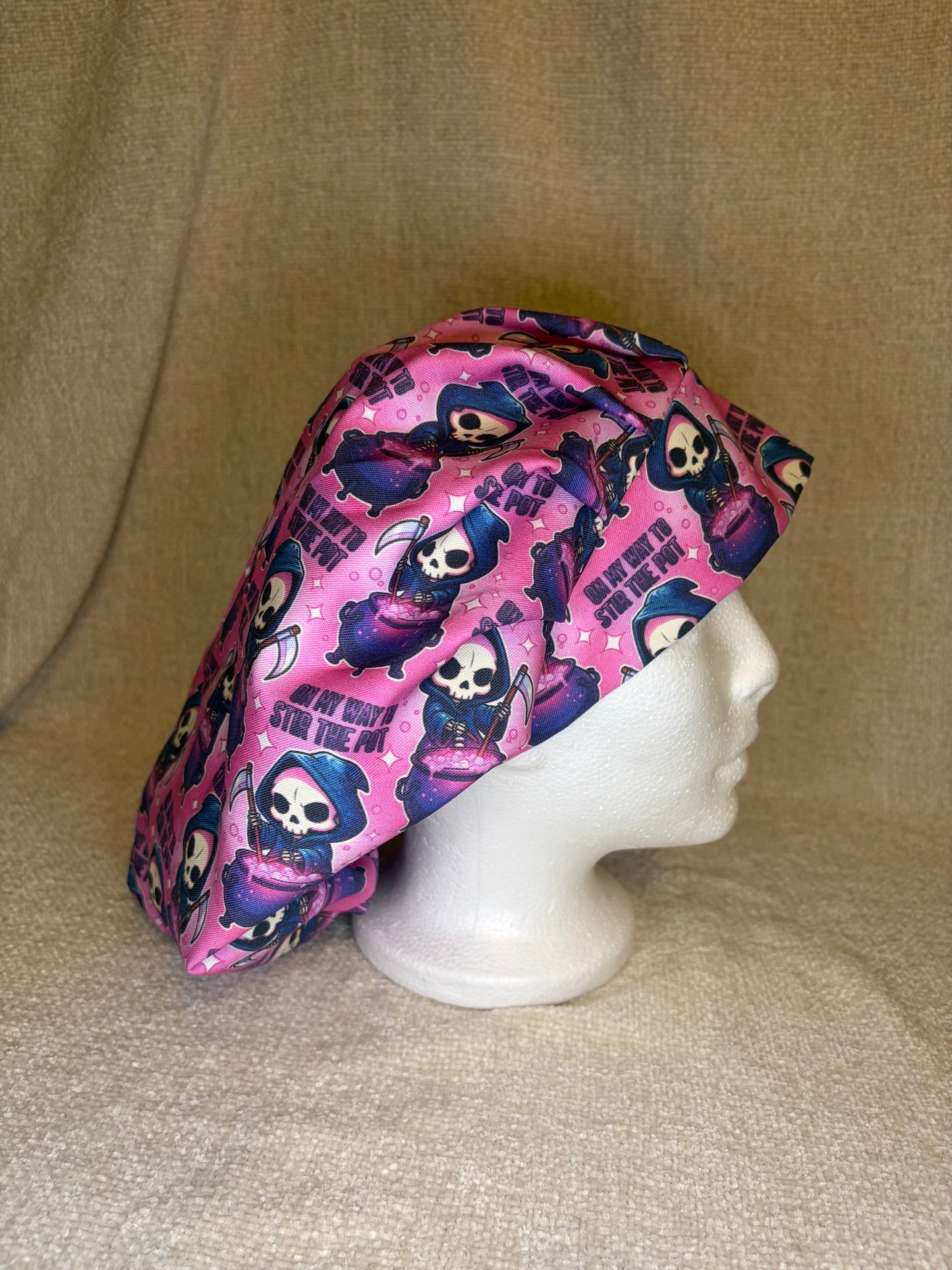 Stir the Pot Grim Reaper Scrub Cap – Bouffant Style | Capsential Select