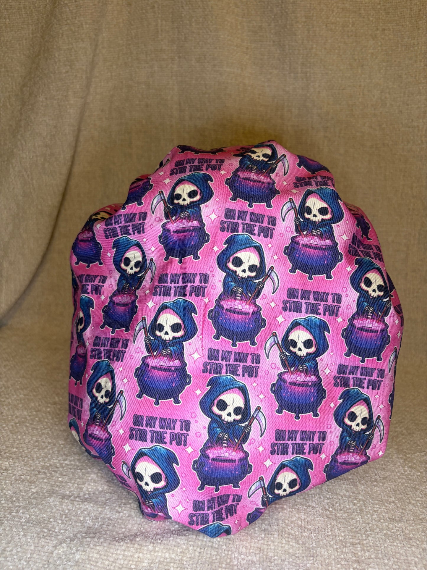 Stir the Pot Grim Reaper Scrub Cap – Bouffant Style | Capsential Select