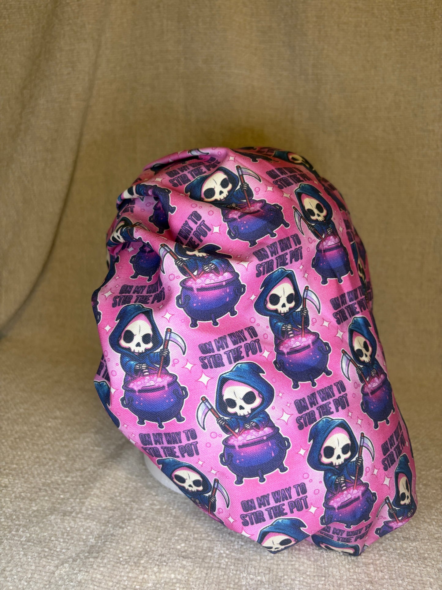 Stir the Pot Grim Reaper Scrub Cap – Bouffant Style | Capsential Select