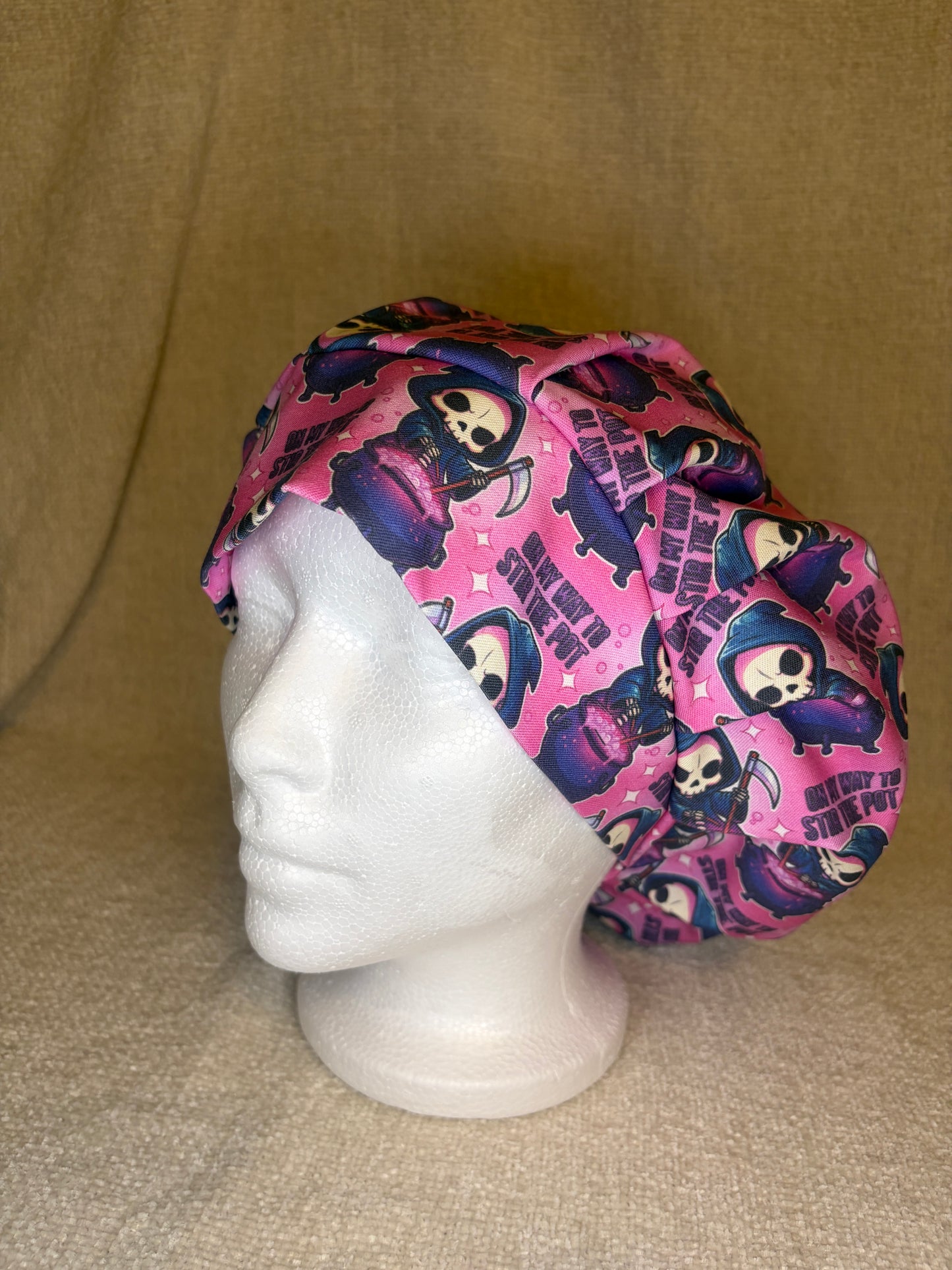 Stir the Pot Grim Reaper Scrub Cap – Bouffant Style | Capsential Select
