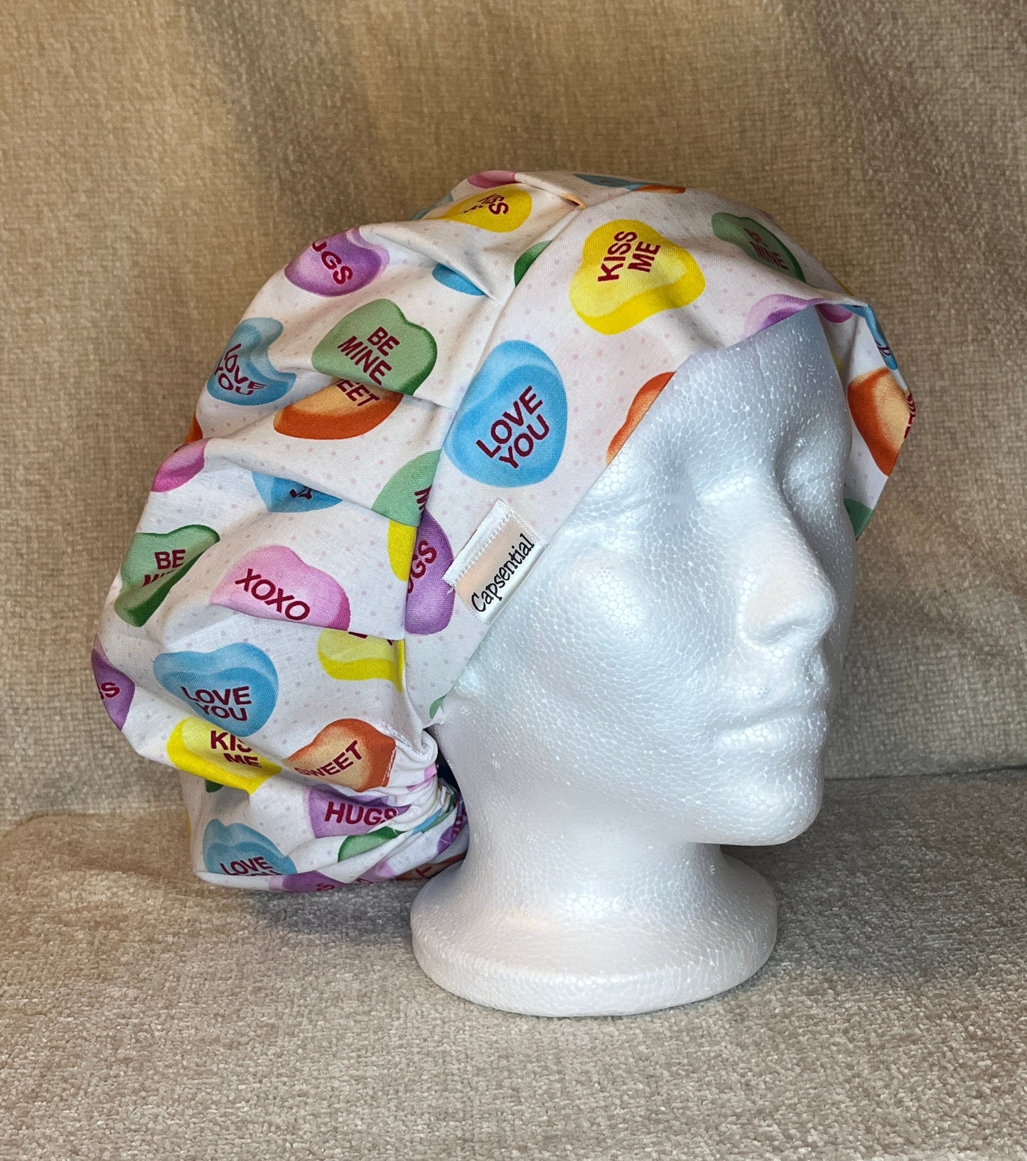 Bouffant/Ponytail: Conversation Hearts