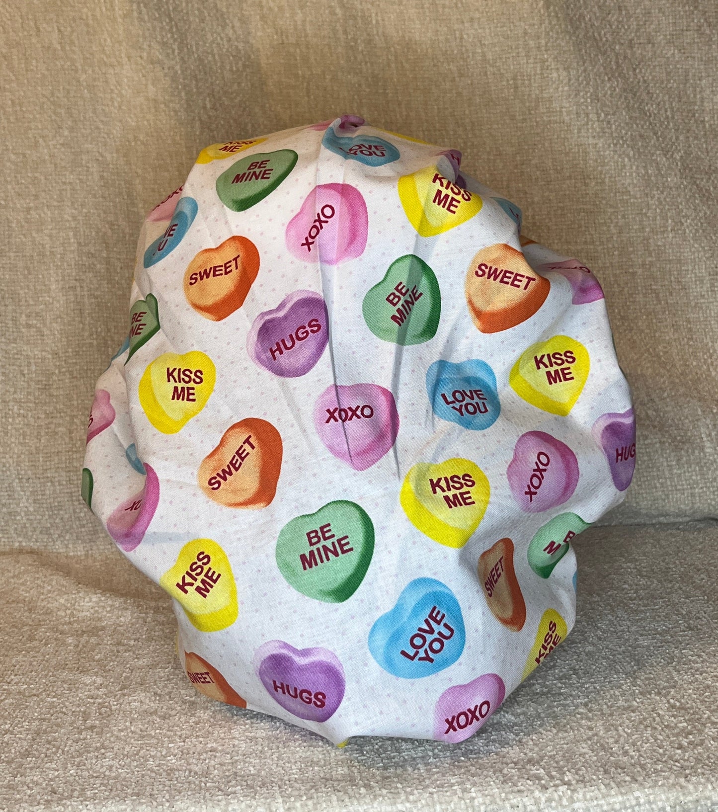 Bouffant/Ponytail: Conversation Hearts