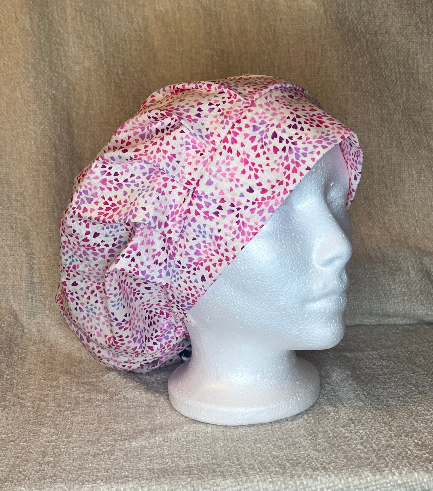 Bouffant/Ponytail: Mini Pink Hearts